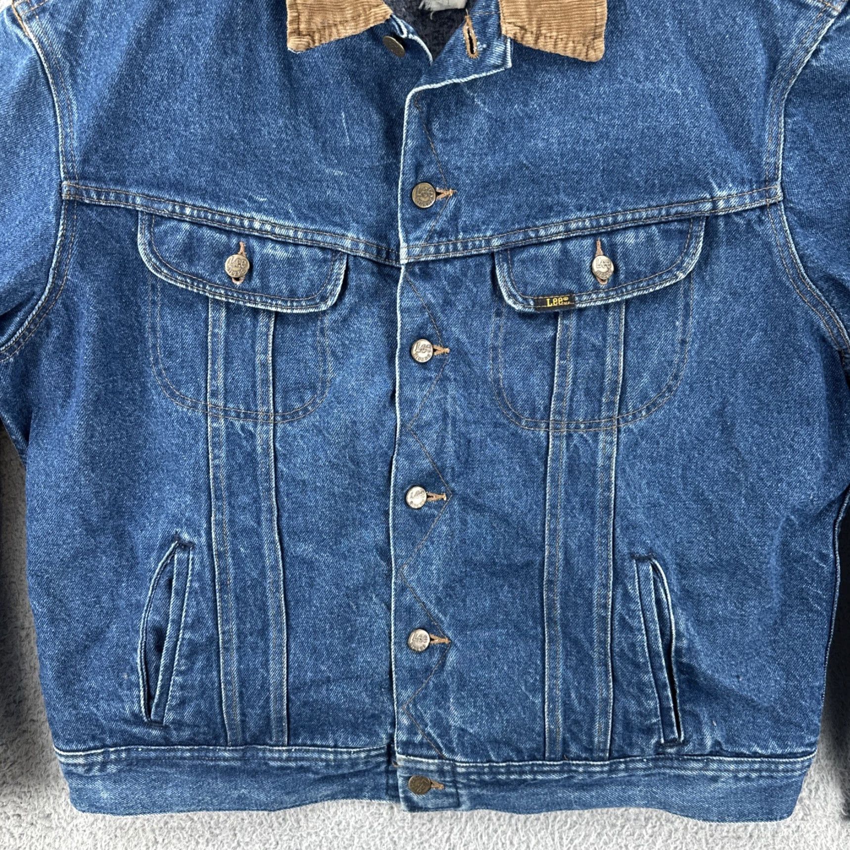Lee VINTAGE Lee Storm Rider Blanket Lined Denim Jacket Mens XL Blue Denim Jacket Western Wear US Made 1970s Mens Size US XL / EU 56 / 4 - 4 Thumbnail