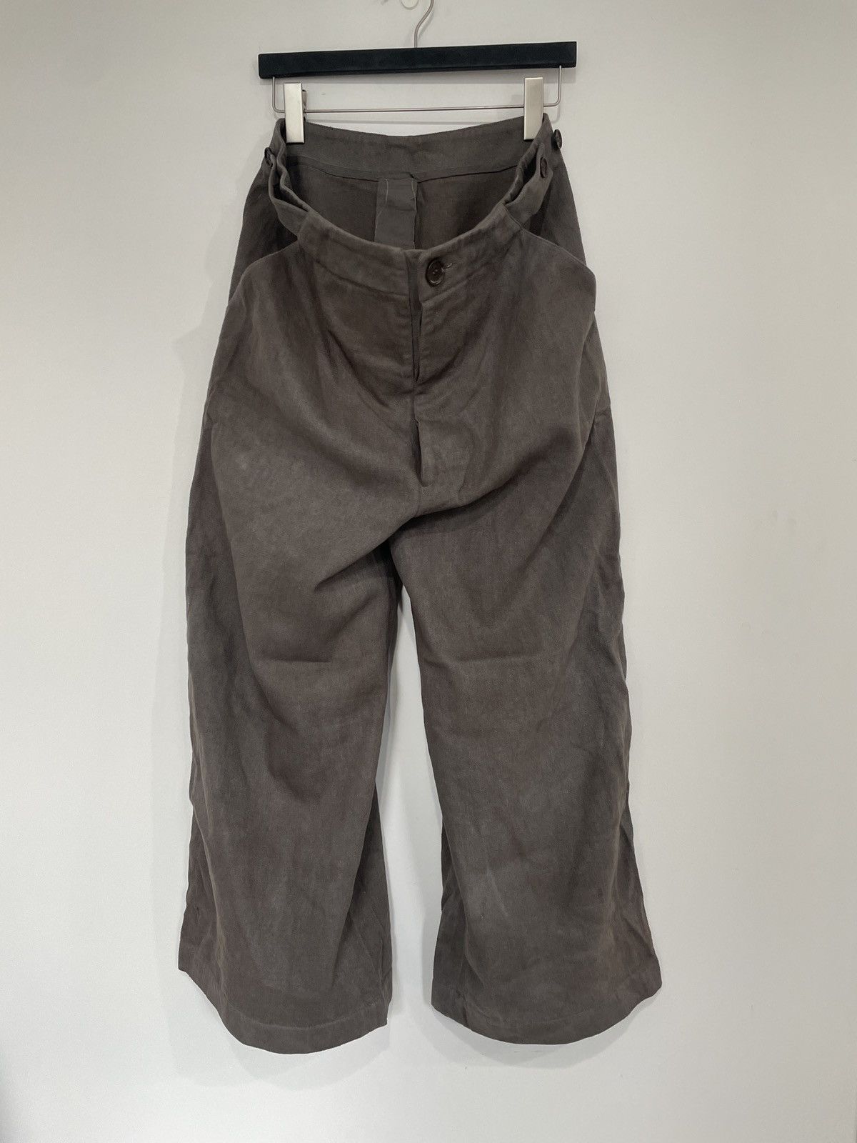 image of Archivio J M Ribot x Biek Verstappen Hemp Cotton Twill Hand Dyed Wide Leg Pants in Grey (Size 33)