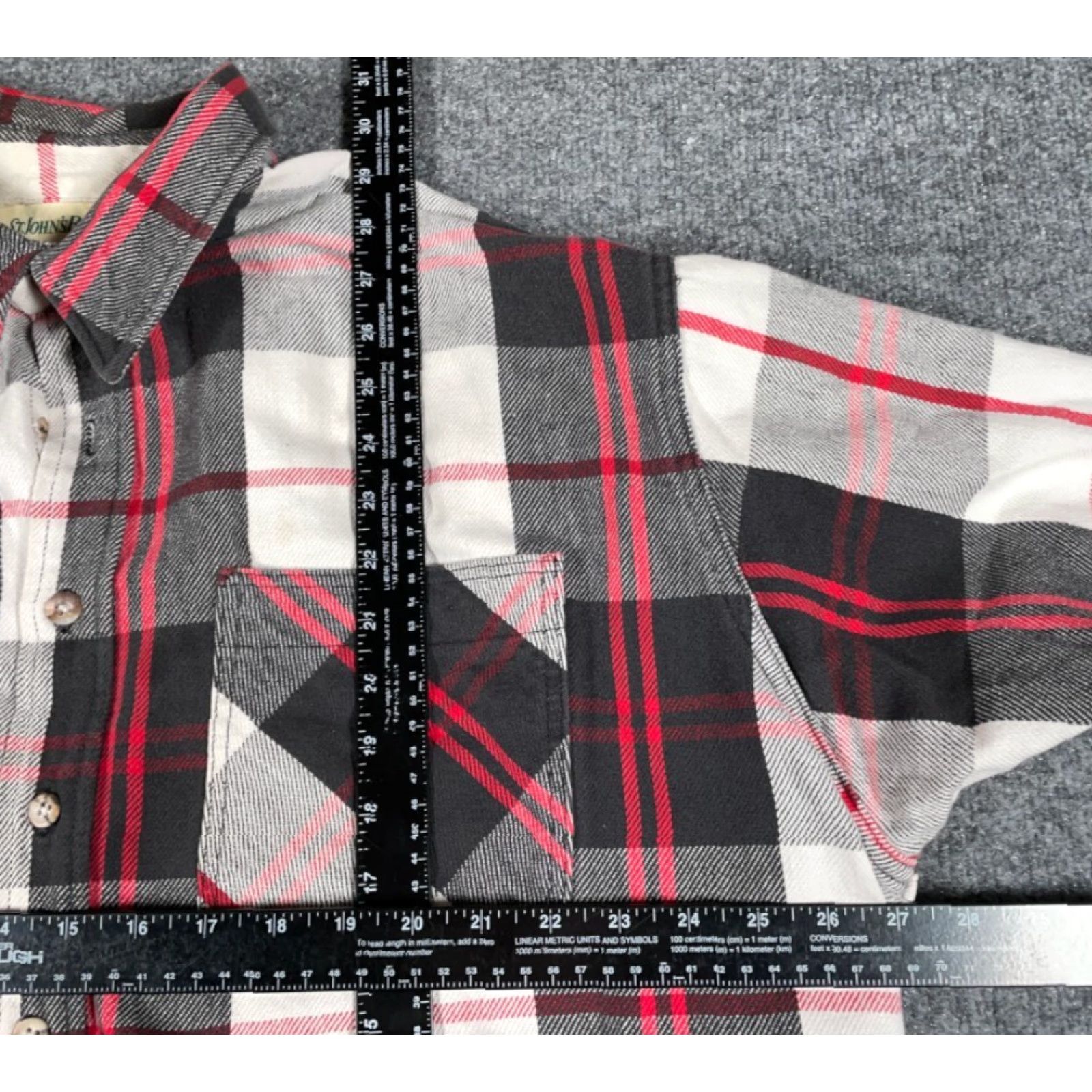Vintage VINTAGE St. John's Bay Heavyweight Flannel Shirt Adult 2XL Long Sleeve Collared Casual Workwear Gray Red Black Plaid 90s Grunge Mens Size US XXL / EU 58 / 5 - 4 Thumbnail