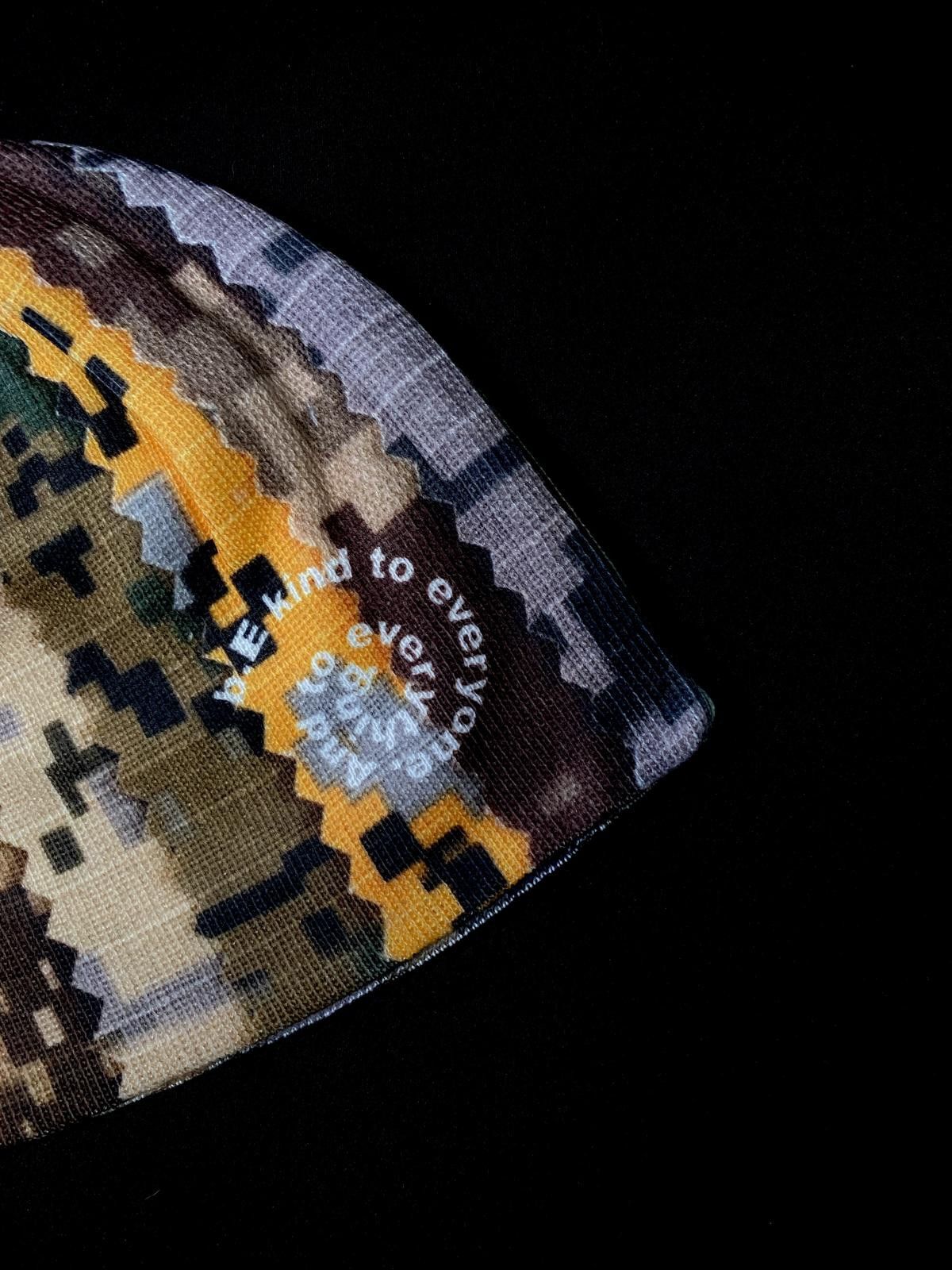 Japanese Brand Deadstock b.Eautiful Swatch Camo No Cuff Knit Beanie OS Size ONE SIZE - 5 Thumbnail