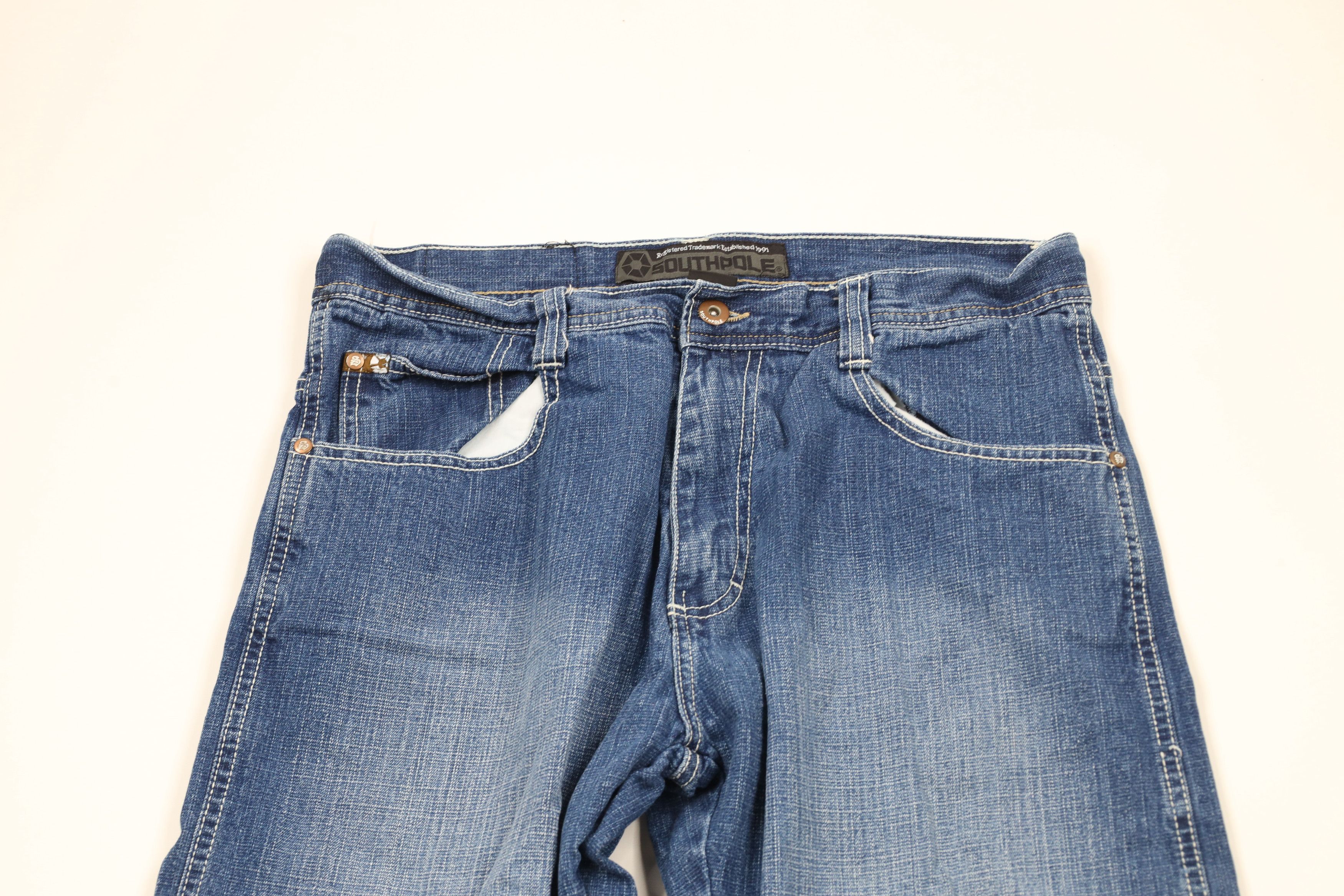 Southpole × Vintage Vintage 90s Y2K Southpole Baggy Wide Leg Denim Jeans Blue Size US 34 / EU 50 - 2 Thumbnail