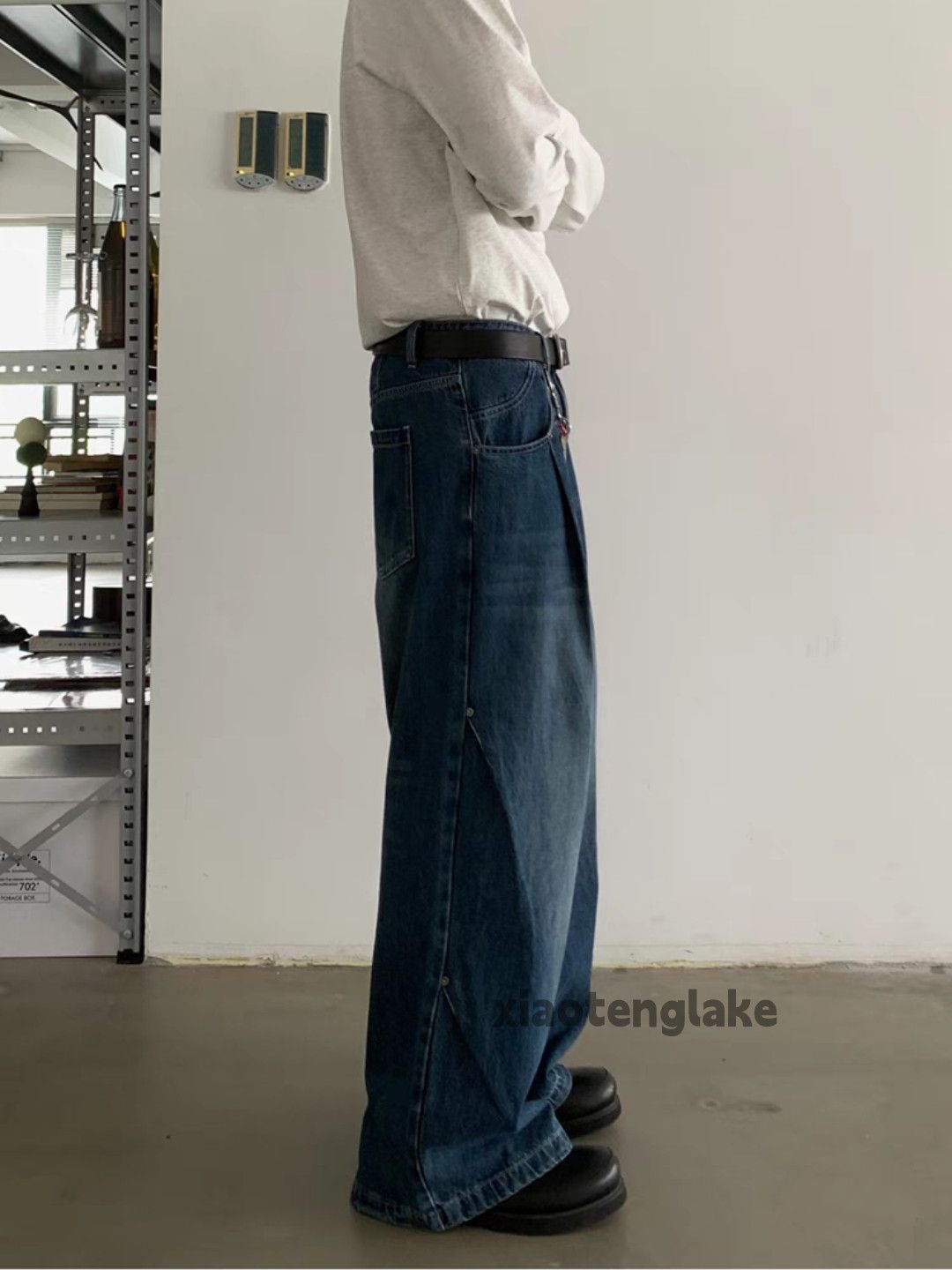 Jean × Vintage washed faded cleanfit pleated loose bootcut grunge jeans Size US 34 / EU 50 - 3 Thumbnail