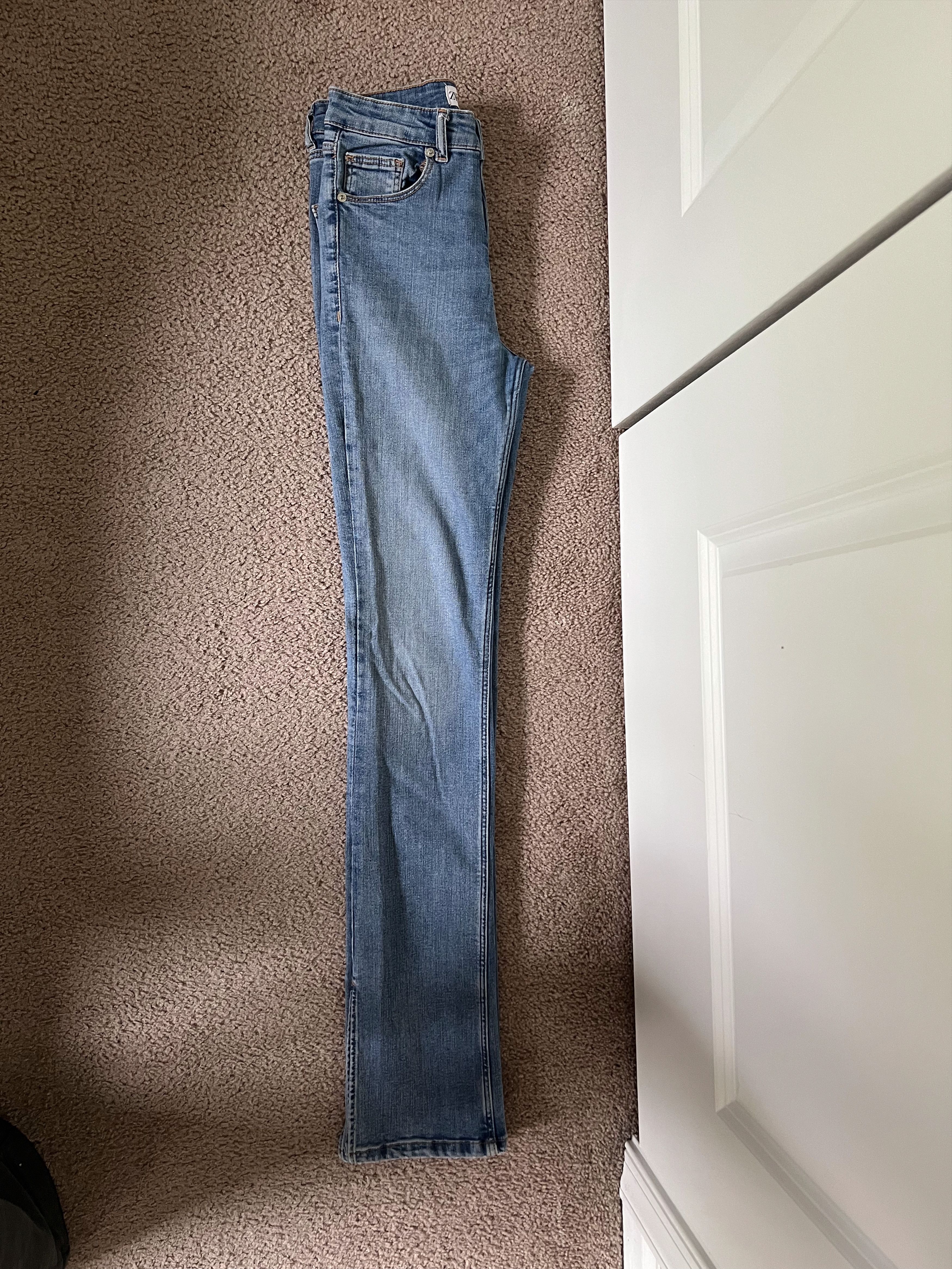 Zara Straight Leg Split Hem Denim Jeans Size 36" / US 14 / IT 50 - 1 Thumbnail
