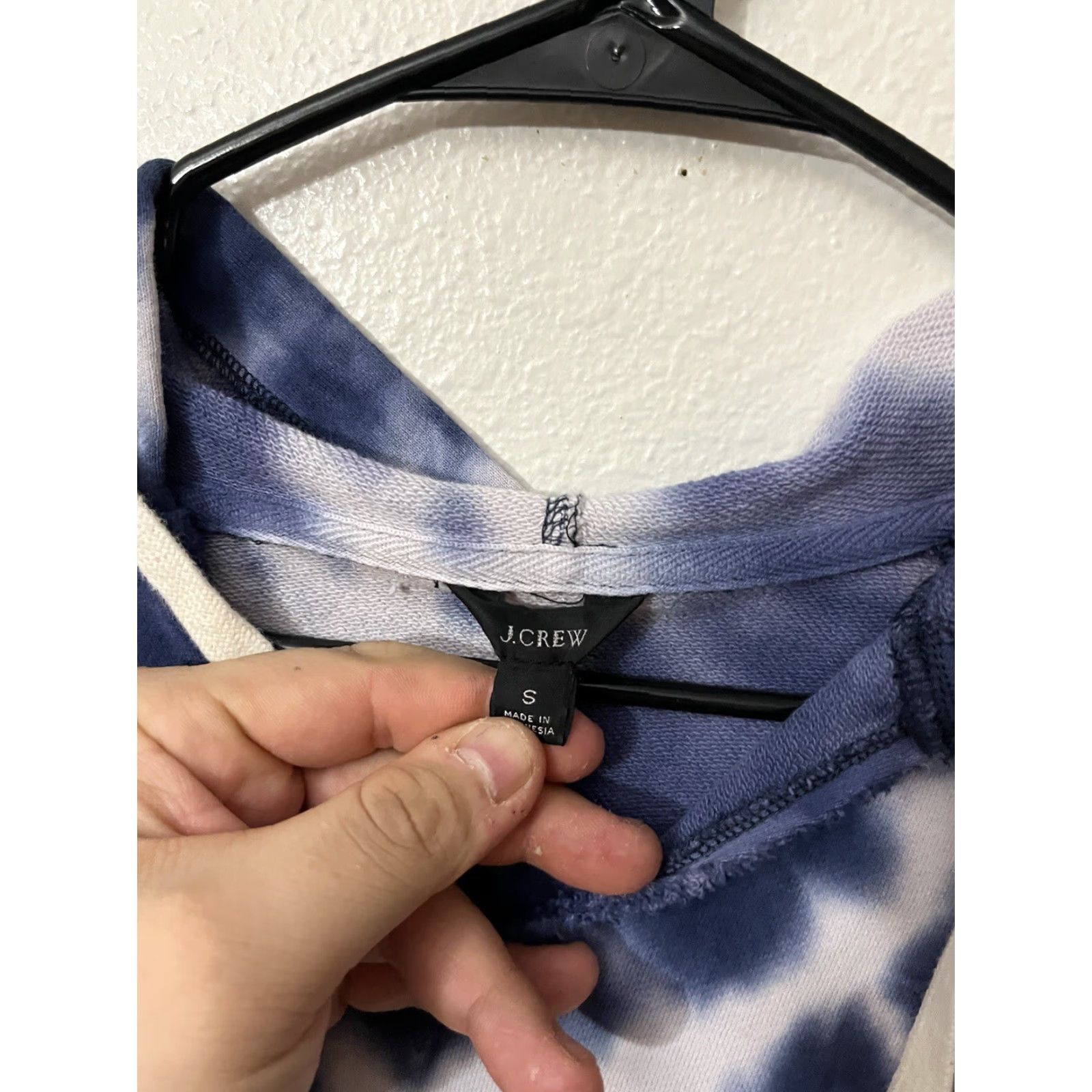 J.Crew J. Crew Hoodie Women's S Terry Blue Drawstring Pullover Geometric Activewear Vintage (if applicable) Mens/Womens? Size S / US 4 / IT 40 - 2 Thumbnail