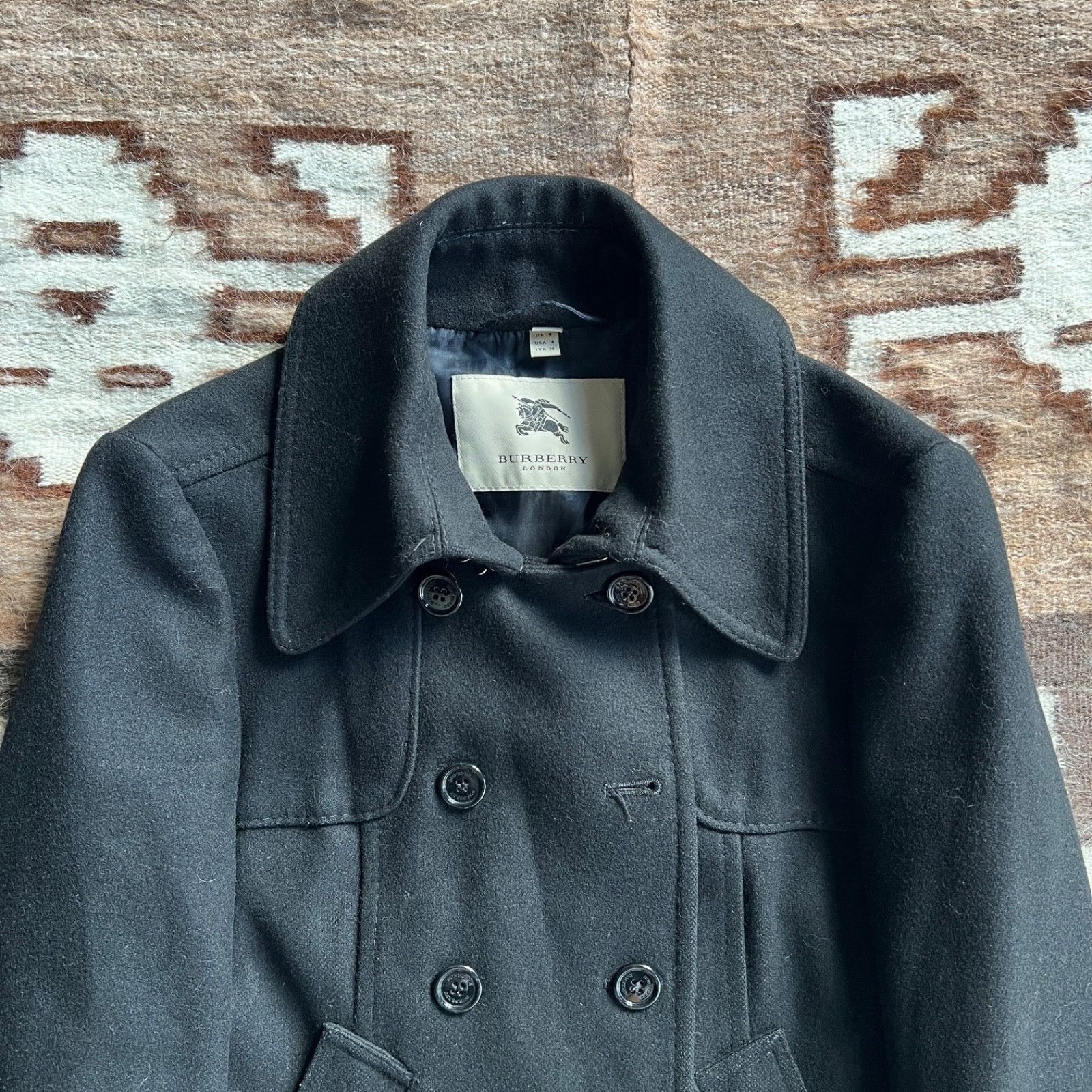 Burberry Burberry Wool Black Peacoat Jacket 9519AC Size M / US 6-8 / IT 42-44 - 3 Thumbnail
