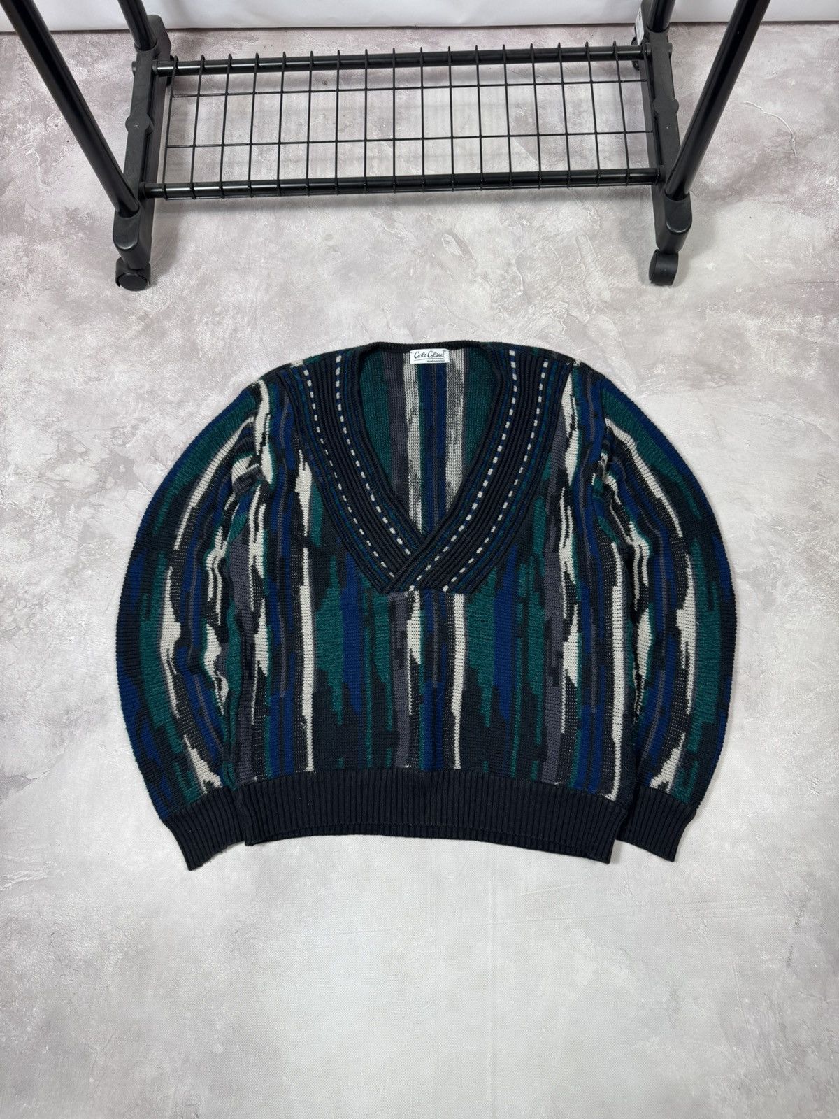 Carlo Colucci Vintage 90s Carlo Colluci Retro Style Wool Sweater Coogi Size US XL / EU 56 / 4 - 1 Thumbnail