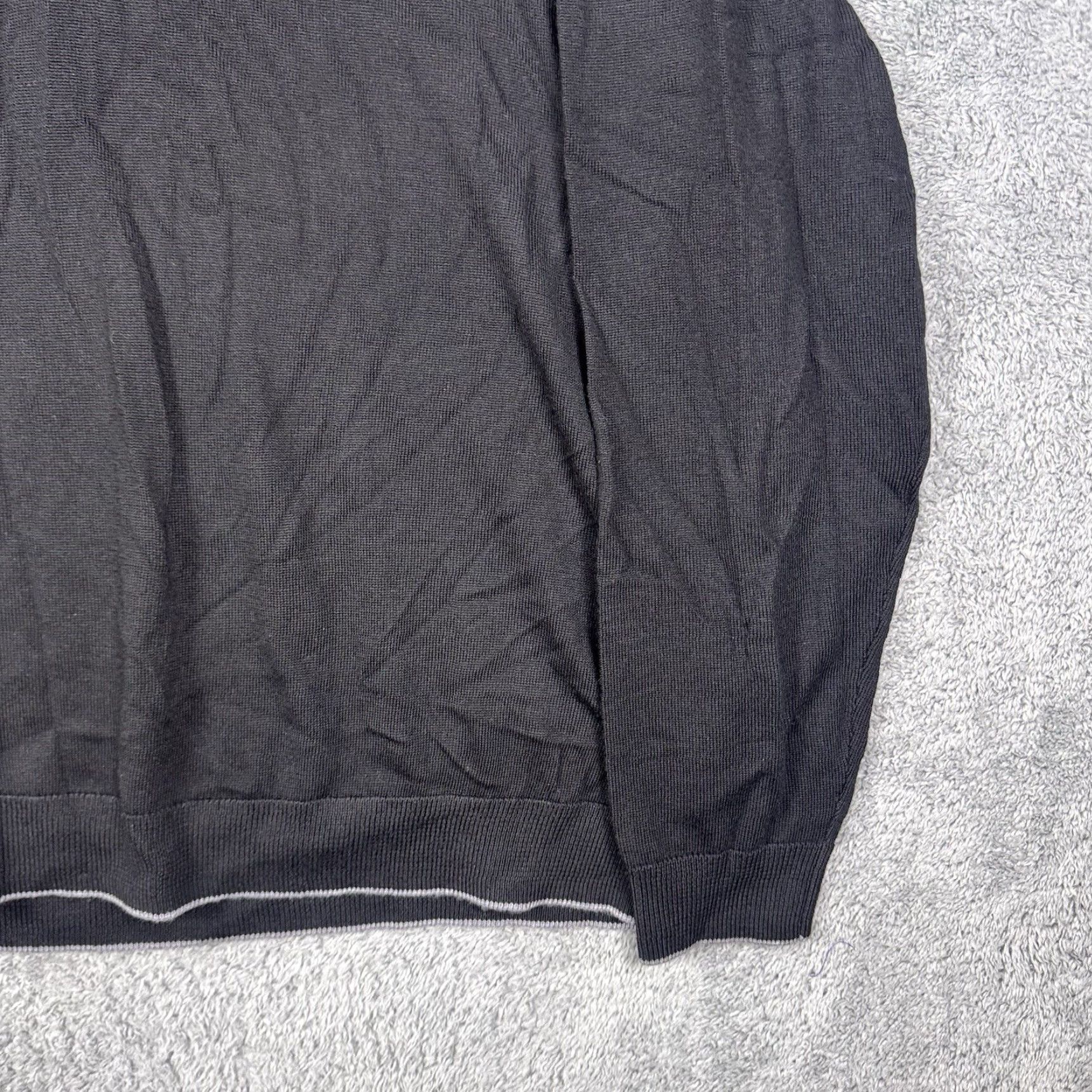 Hart Schaffner Marx Hart Schaffner Marx Sweater Men 2XB Merino Wool 1/4 Zip Pullover Black Big 2X Wool Knit Pullover Winter Fall Spring Classic 1/4 Zip Mens Size US XXL / EU 58 / 5 - 3 Thumbnail