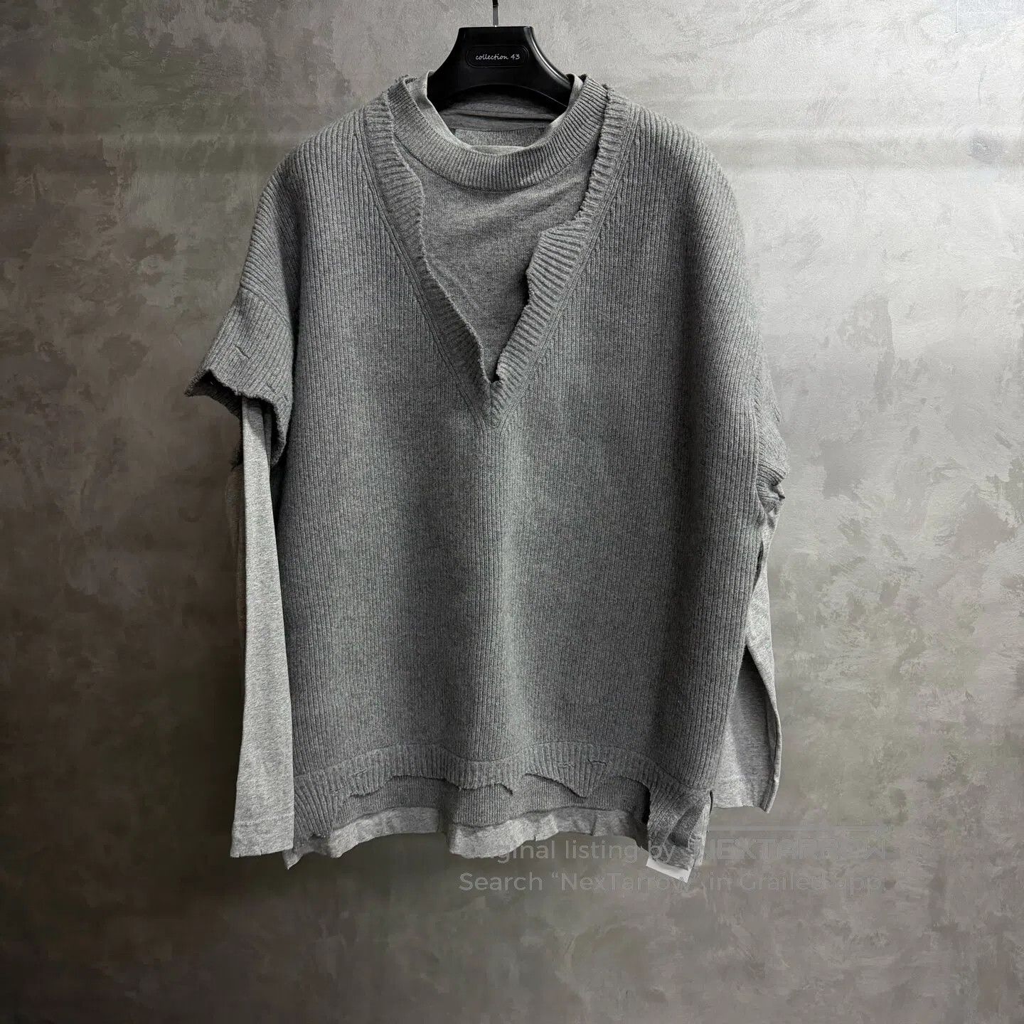 Givenchy Givenchy Gray solid-color layered round-neck long-sleeve h Size US M / EU 48-50 / 2 - 1 Thumbnail