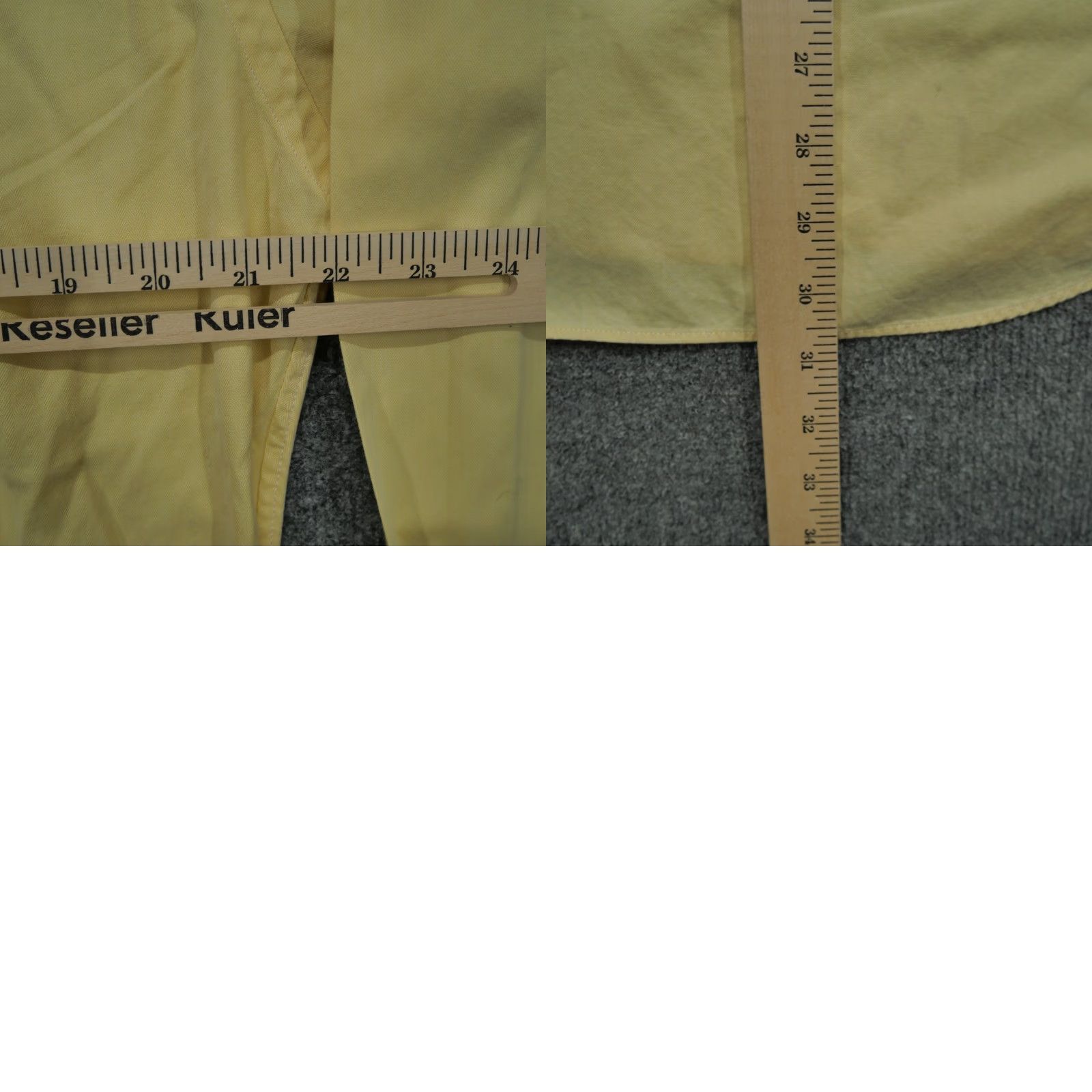 Polo Ralph Lauren VINTAGE Ralph Lauren Shirt Mens Button-Up Polo Dress 16.5 34 35 Yellow Knit Cotton Classic Logo Men Button-Down Collared Casual Size 46R - 8 Thumbnail