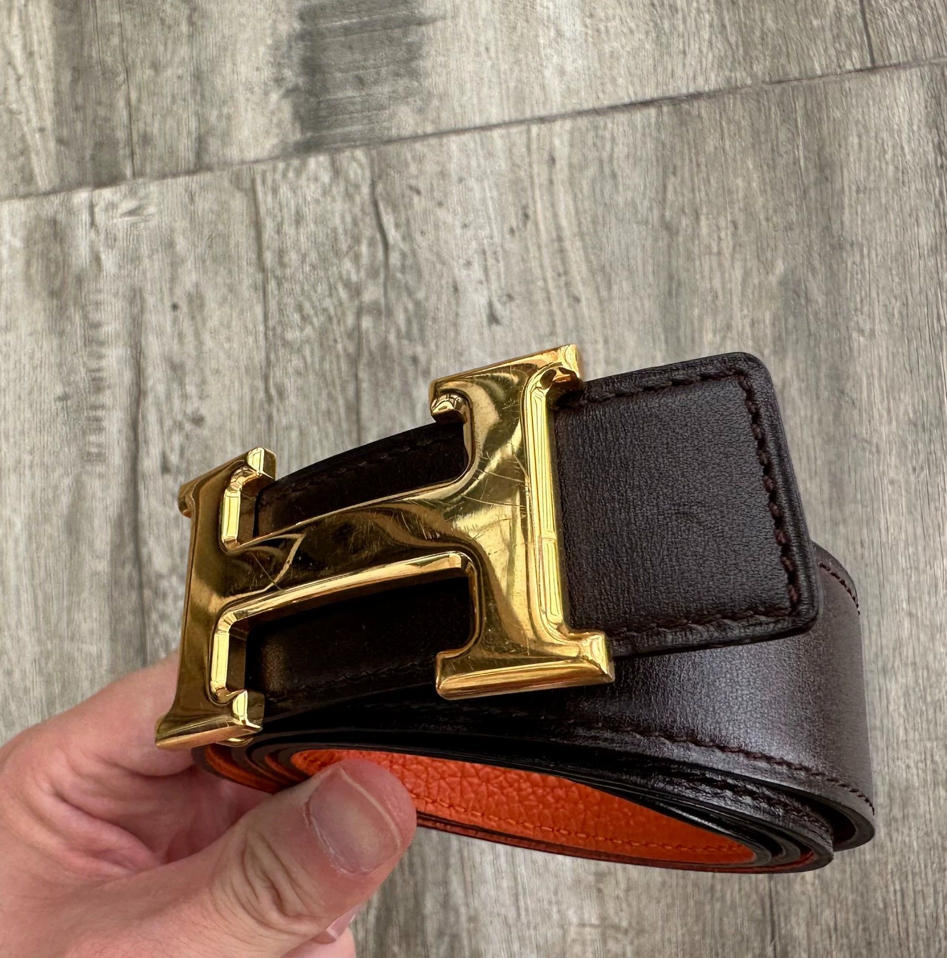 Hermes Hermes H Buckle Gold Belt 85cm Good Size ONE SIZE - 7 Thumbnail