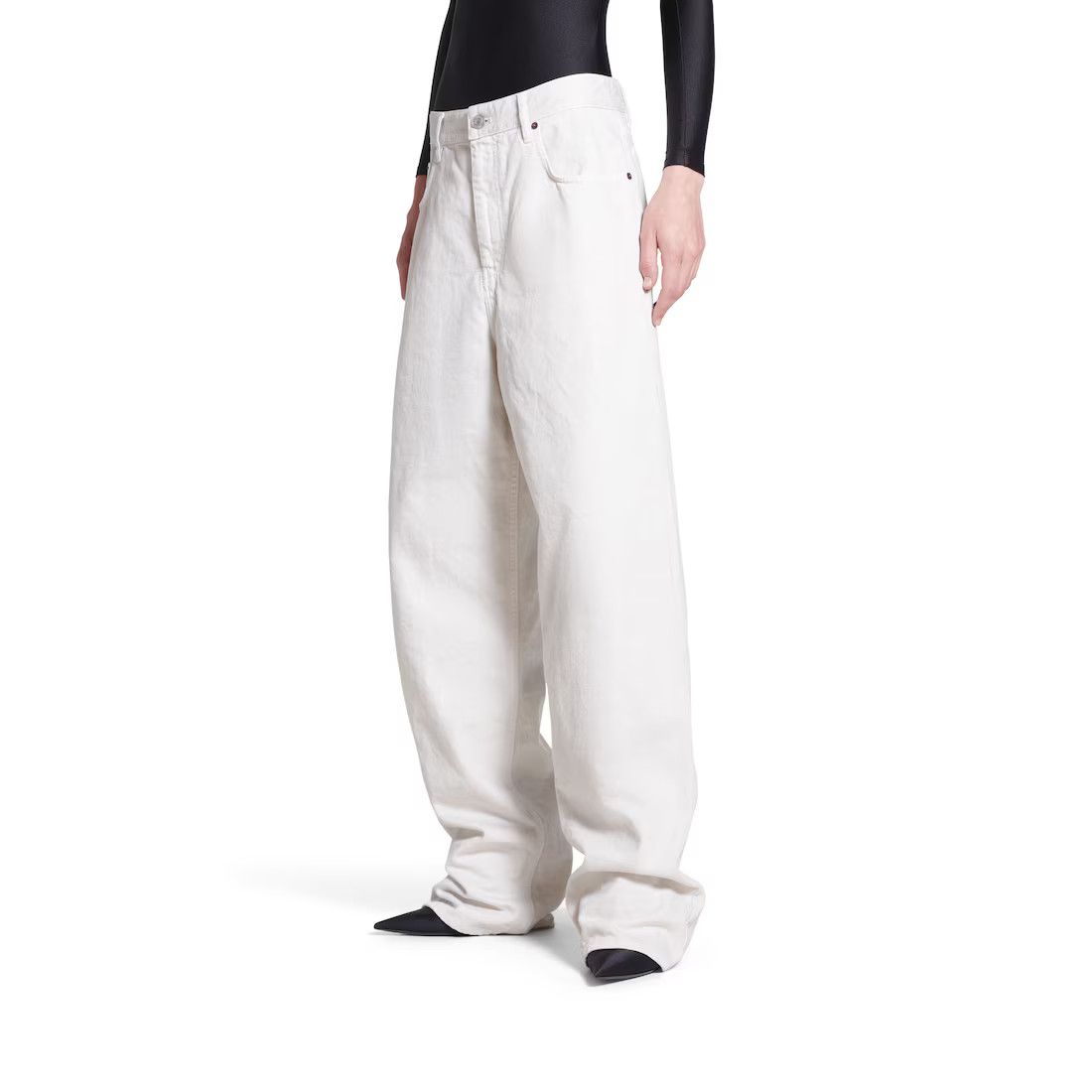 Balenciaga o1in1g0425 Loose Fit Jeans in White Size 25" / US 0 / IT 36 - 3 Thumbnail
