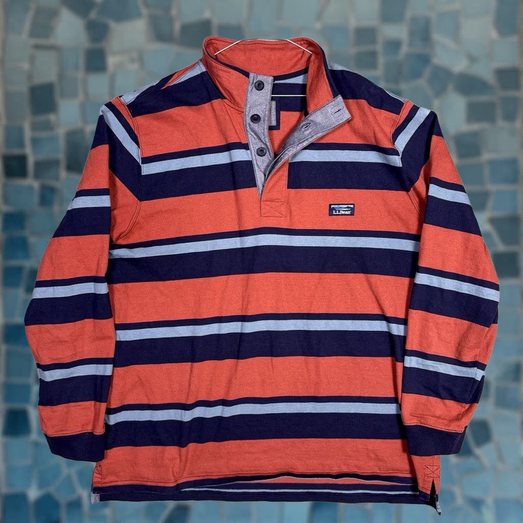 Vintage VINTAGE LL Bean Rugby Shirt Mens XL Polo Henley Striped Heavy Cotton Long Sleeve 507514 Size US XL / EU 56 / 4 - 1 Thumbnail