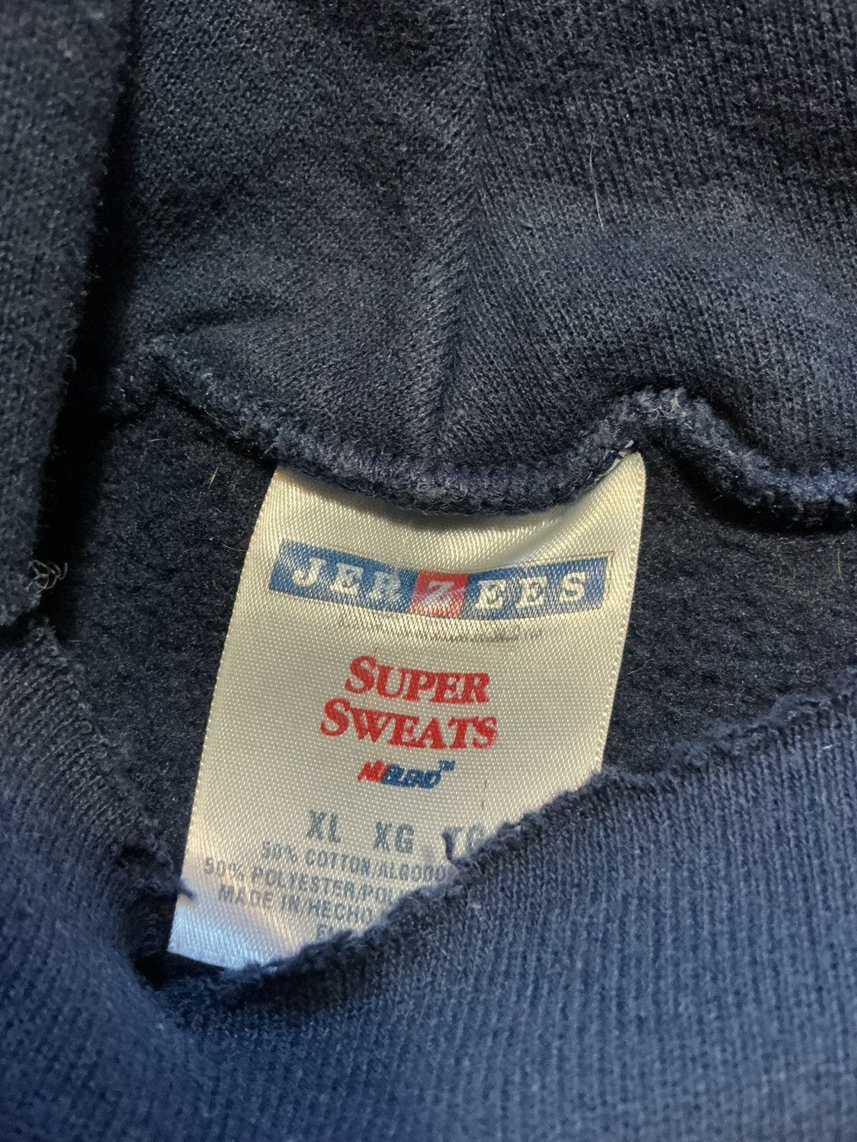 Jerzees Vintage Jerzees Super Sweats La Salle Navy Blue Hoodie Size US XL / EU 56 / 4 - 5 Thumbnail