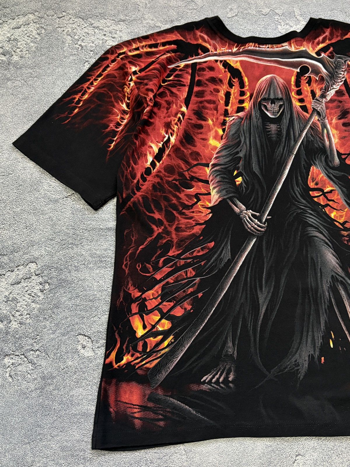 Vintage Spiral Direct Grim Reaper Fire Gothic Horror Tee XXL Size US XXL / EU 58 / 5 - 9 Thumbnail
