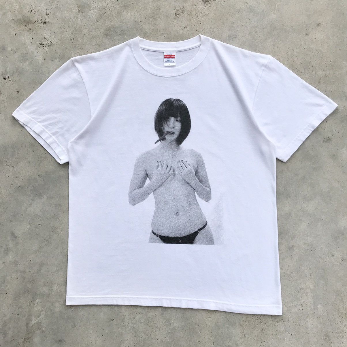 image of Archival Clothing x Pop Magazine 2000's Japanese Actress : Yui Aragaki Naked T-Shirt in White (Size
