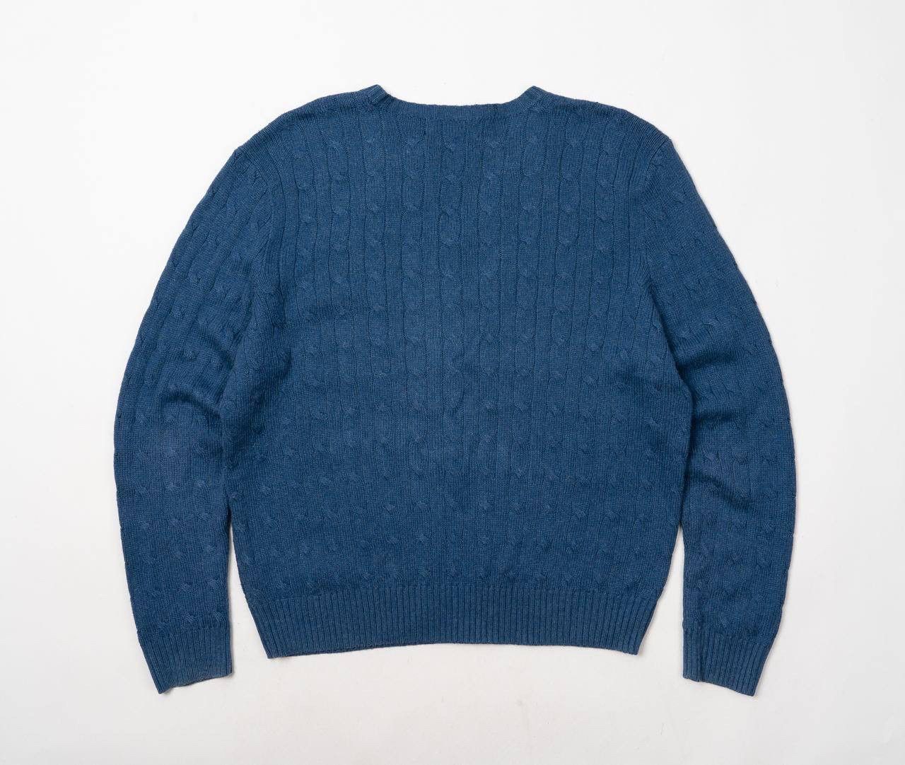Polo Ralph Lauren 🔵 POLO RALPH LAUREN Vintage Tussah Silk Cable Knit Sweater Size US XL / EU 56 / 4 - 15 Thumbnail