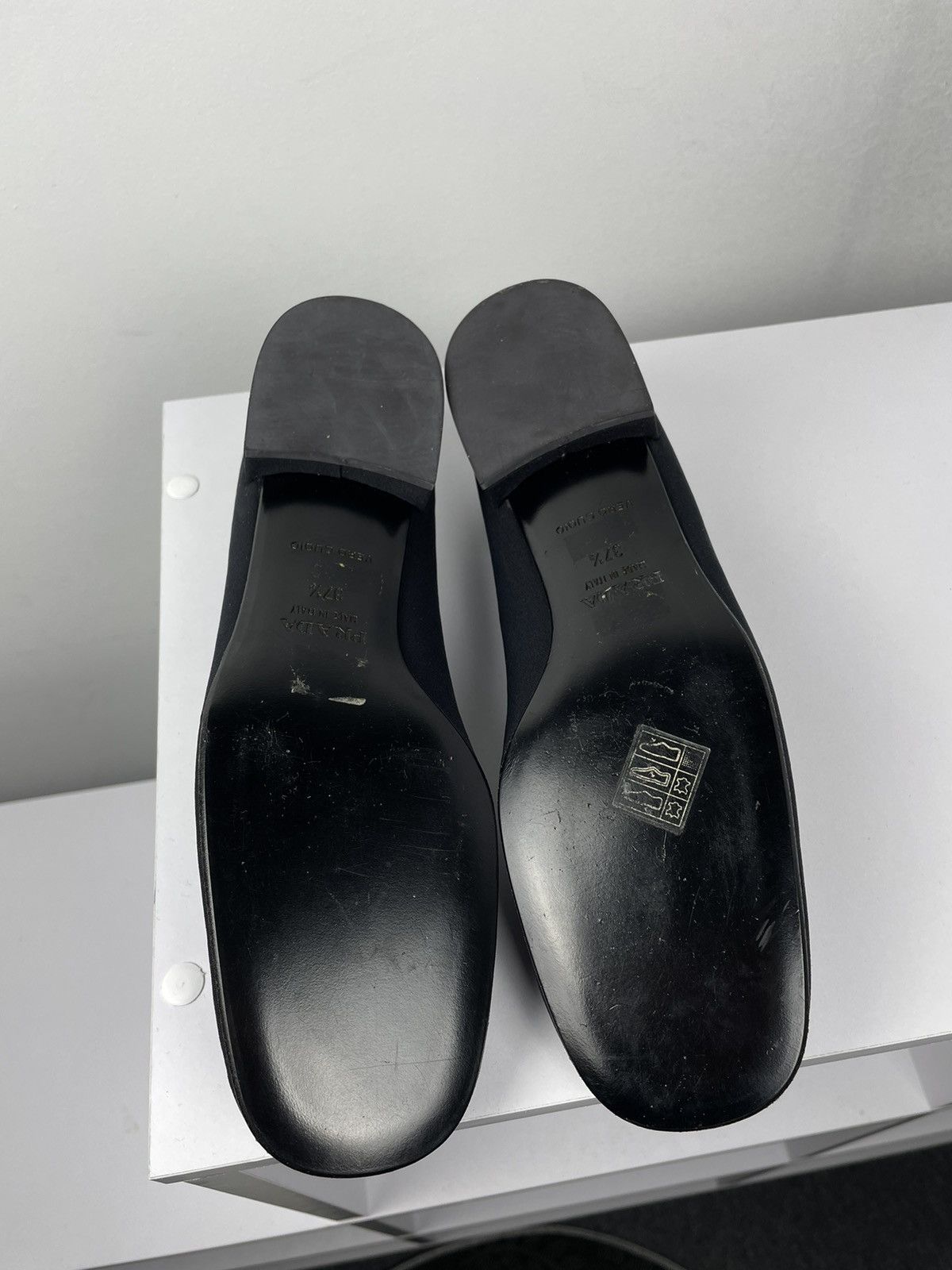 Prada Prada Black Ballet Flats Logo Buckle Loafers Pumps Size US 7 / IT 37 - 10 Thumbnail