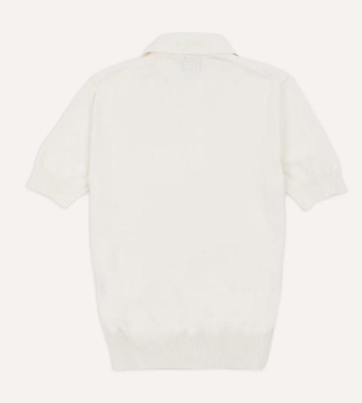 Drake's Blue Knitted Crepe Cotton Short-Sleeve Polo Shirt Size US M / EU 48-50 / 2 - 4 Thumbnail