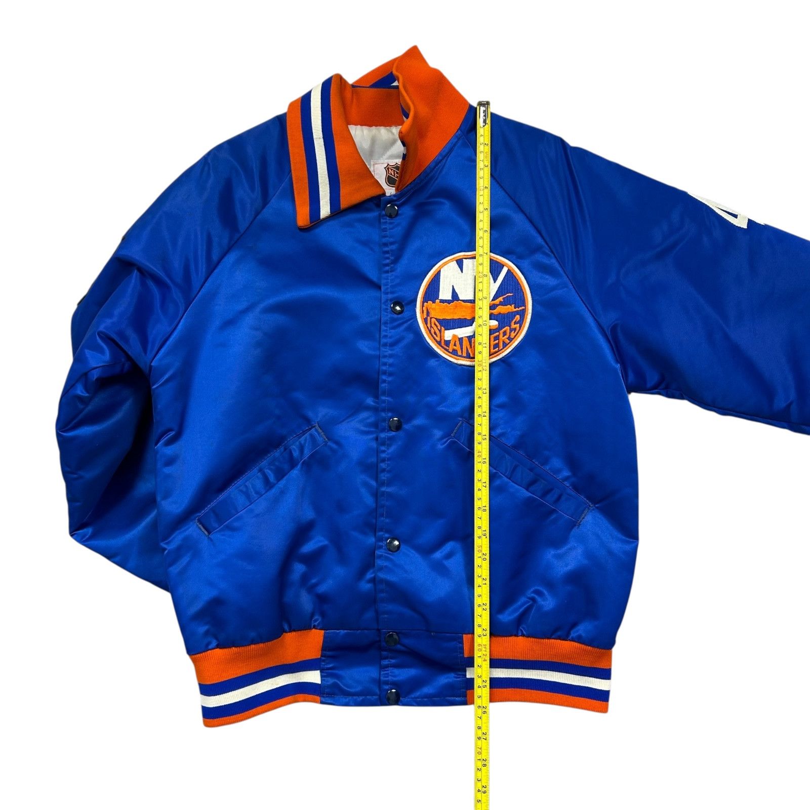 NHL VTG 90s NEW YORK ISLANDERS STARTER SATIN JACKET SPELL OUT Size US M / EU 48-50 / 2 - 14 Thumbnail