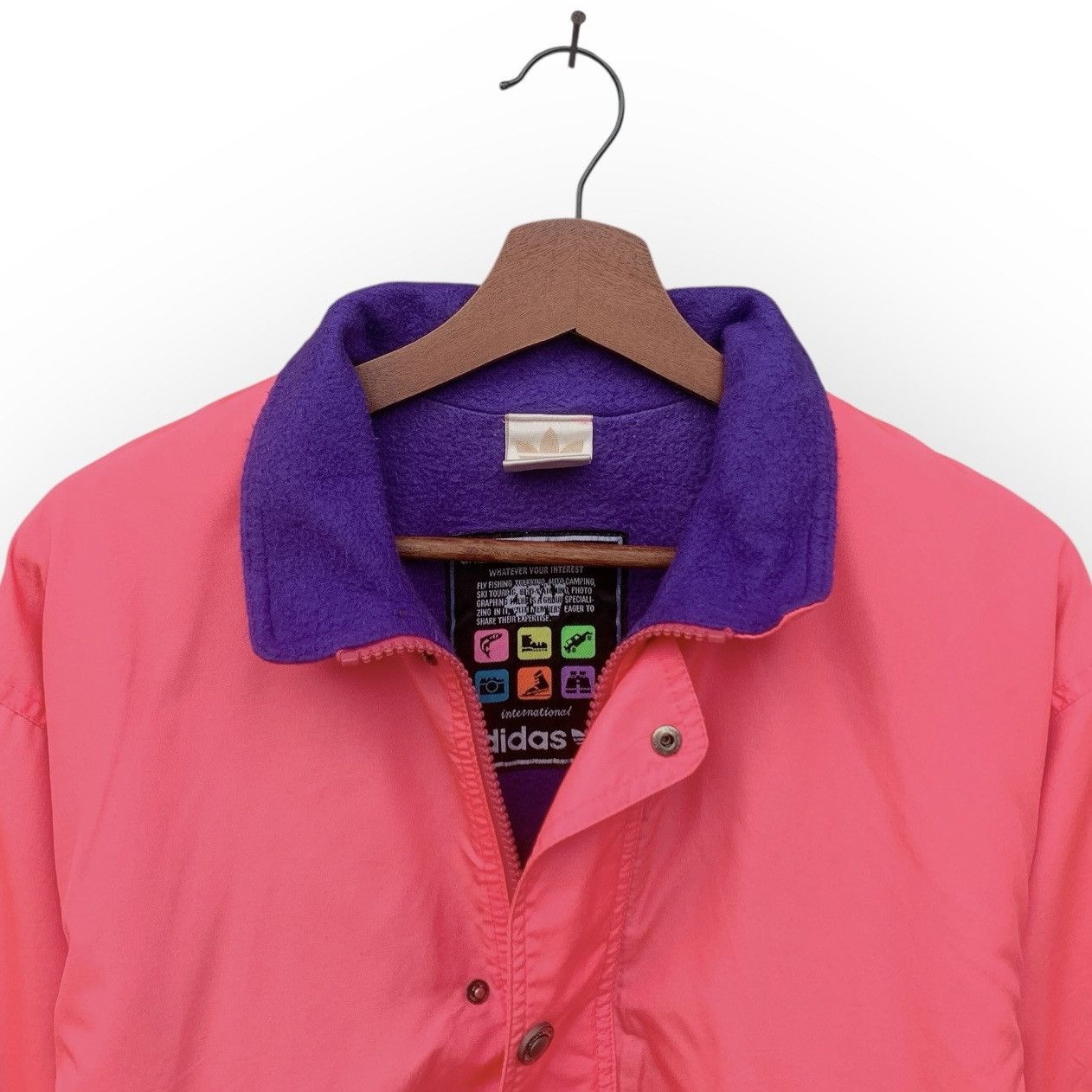 Vintage Vintage 90s Adidas Windbreaker Jacket Lining Fleece Size US L / EU 52-54 / 3 - 6 Thumbnail
