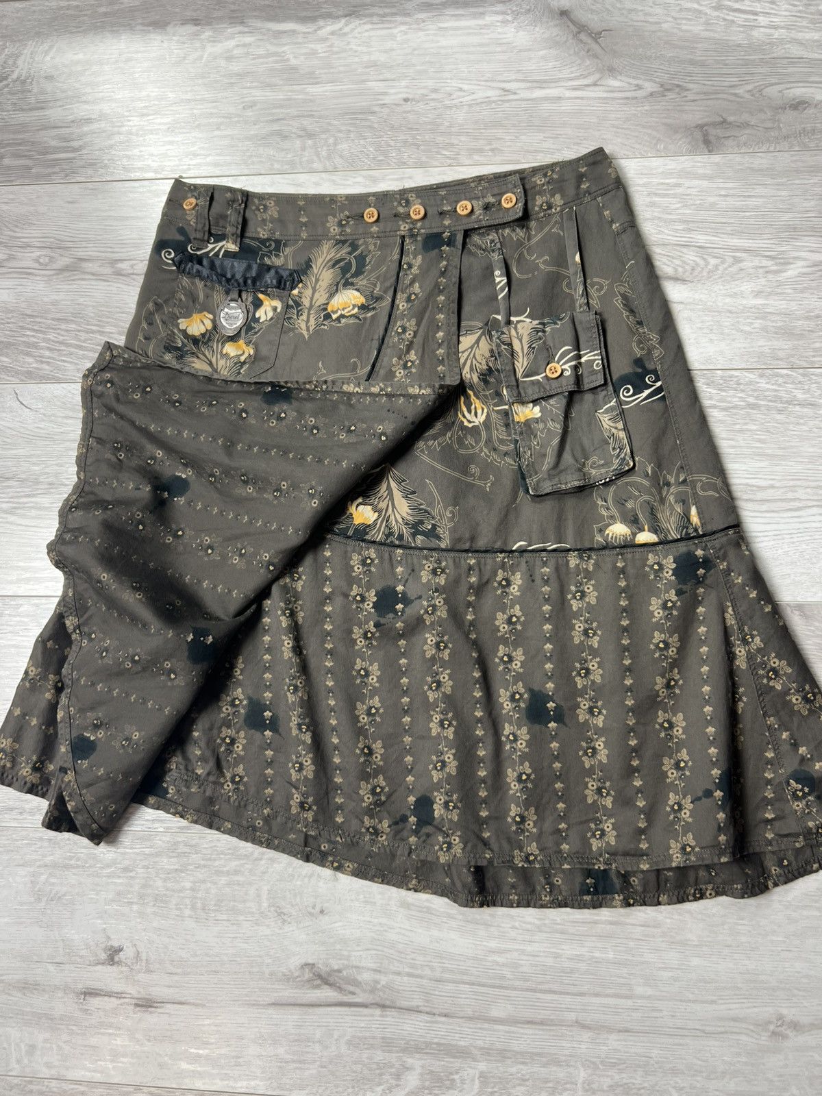 Diesel Diesel Y2K Floral Print Asymmetrical Midi Skirt with Pocket Size 27" / US 4 / IT 40 - 9 Thumbnail
