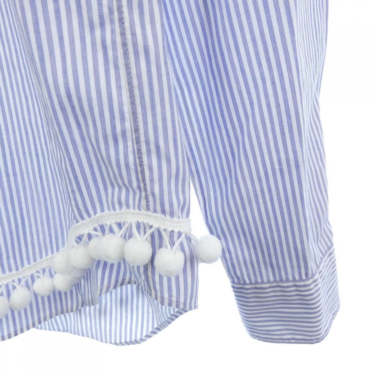 Comme des Garcons Homme Plus Shirt Stripe Cotton Chest Pocket Hem Design White Blue Size US XS / EU 42 / 0 - 4 Thumbnail