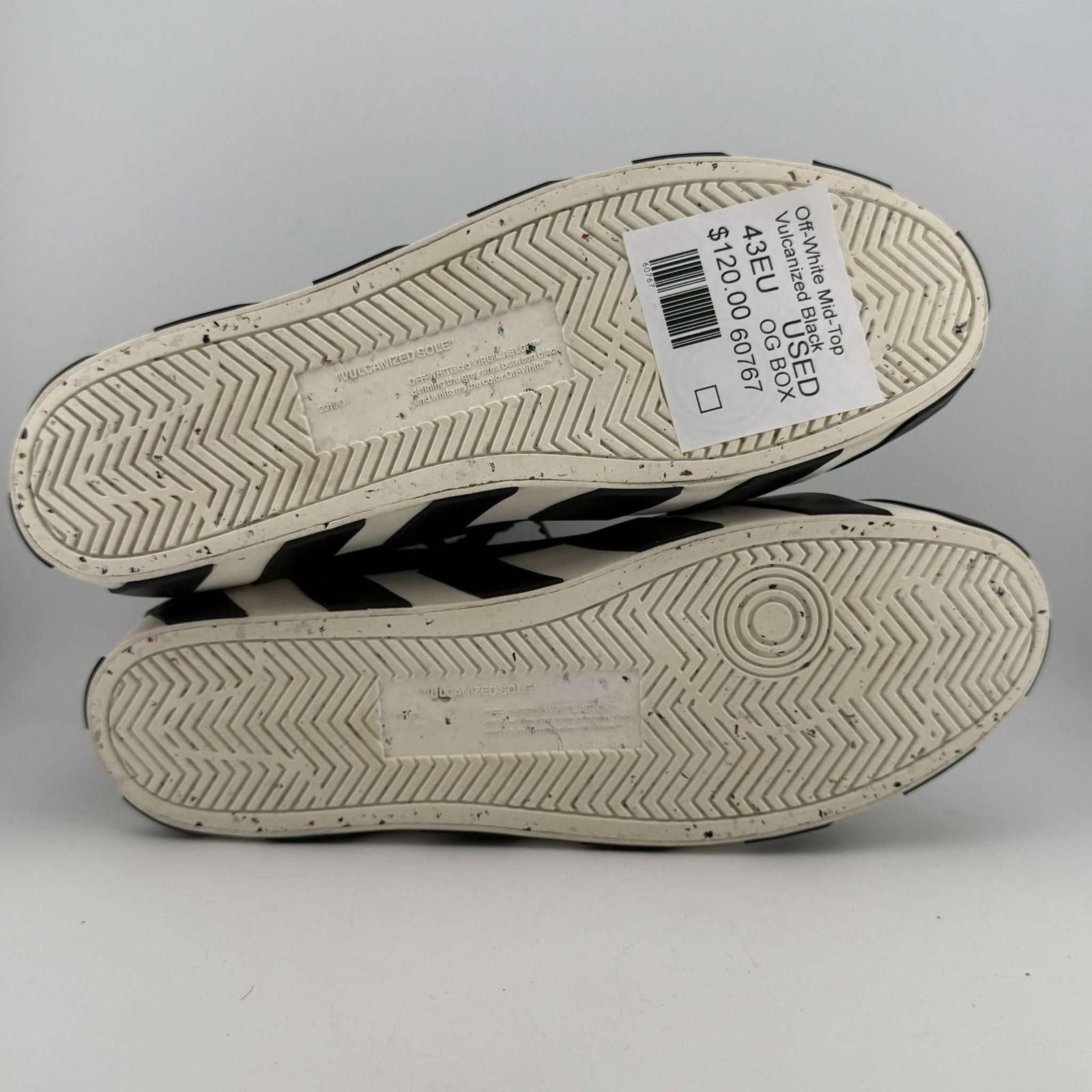 Off-White Off-White Mid-Top Vulcanized Black 43EU Used Size US 10 / EU 43 - 6 Thumbnail