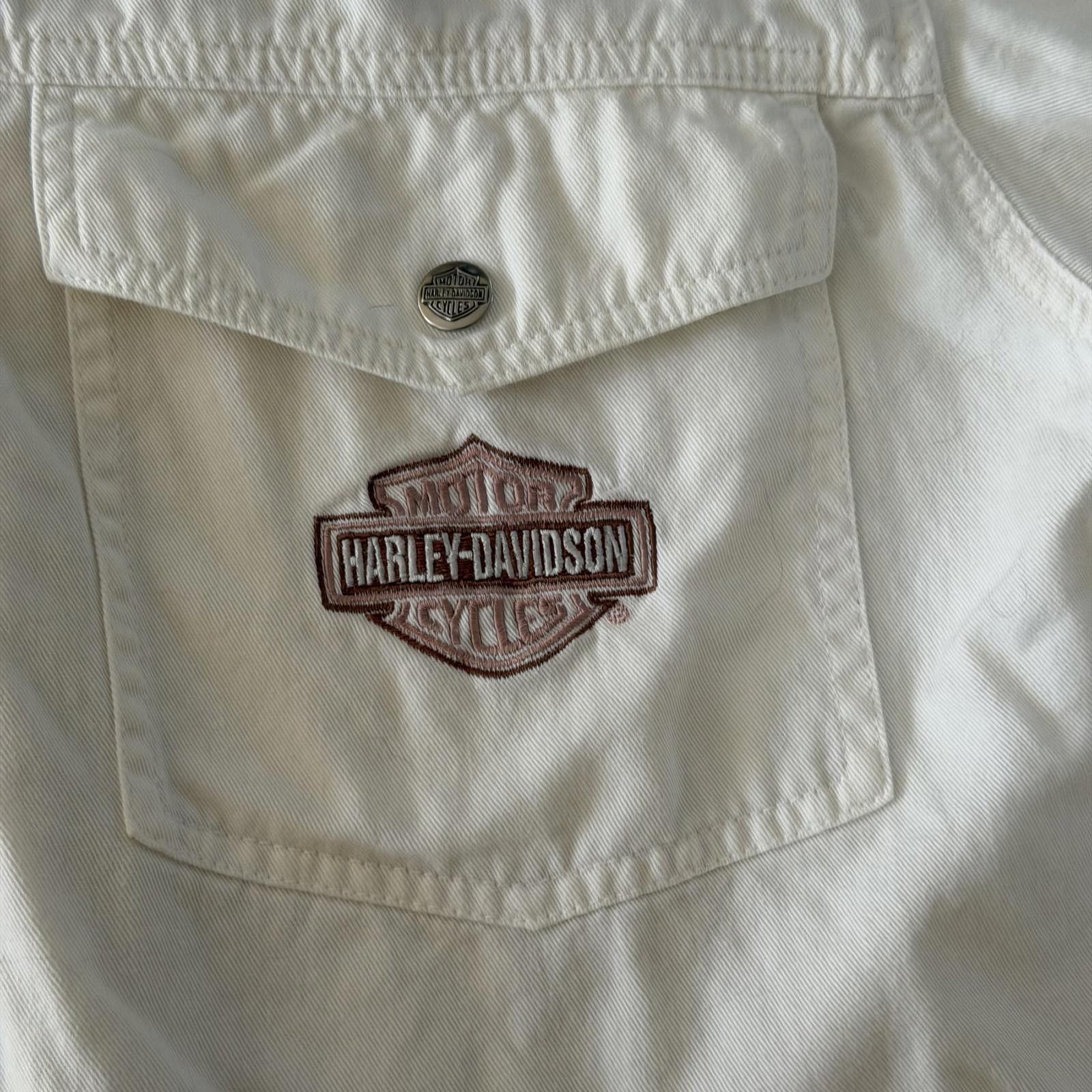 Harley Davidson Vintage Harley Davidson Biker Snap Shirt Y2K Size US L / EU 52-54 / 3 - 3 Thumbnail