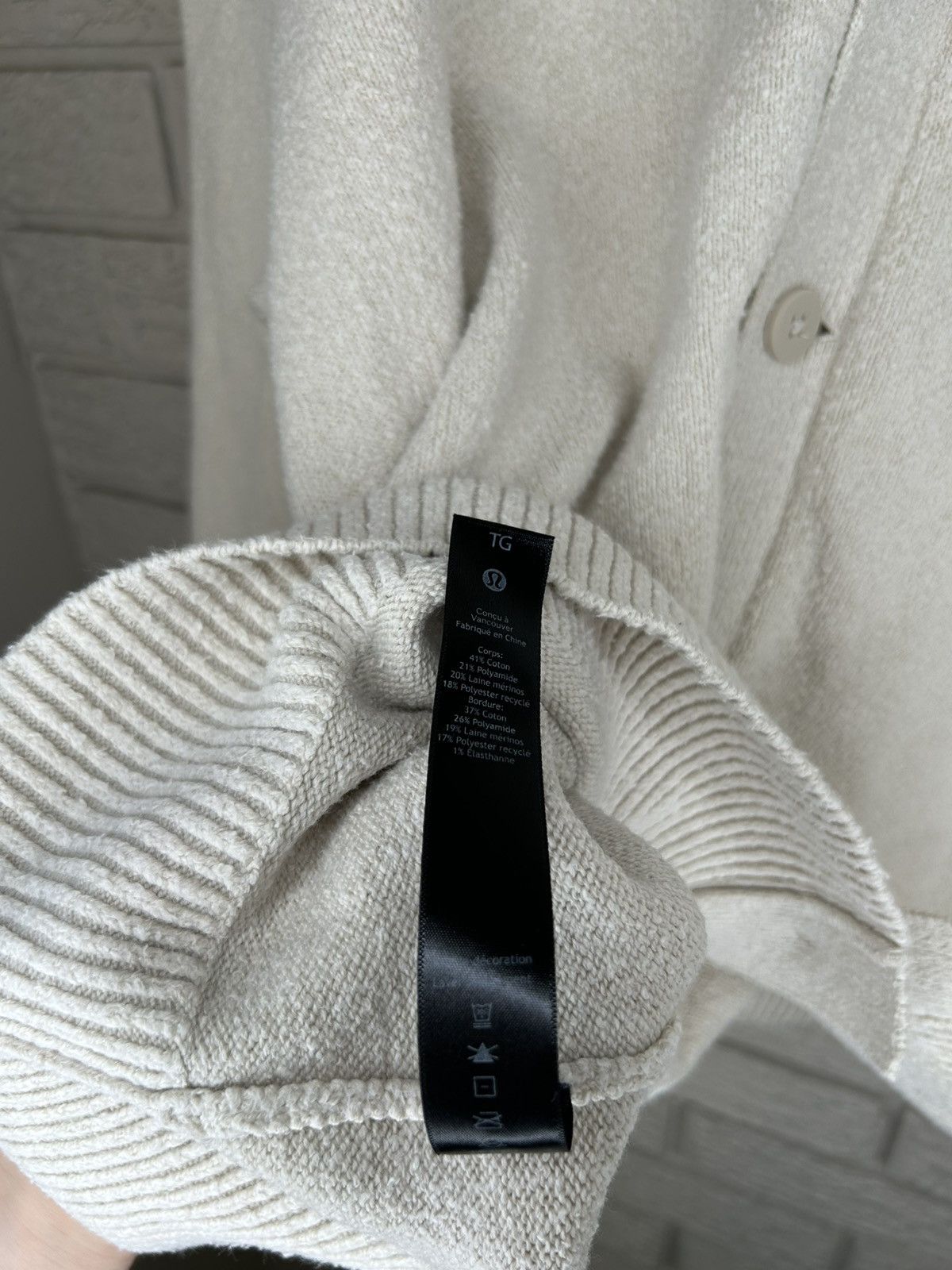 Lululemon Lululemon Merino Wool Blend Cream Cardigan Size US XL / EU 56 / 4 - 7 Thumbnail