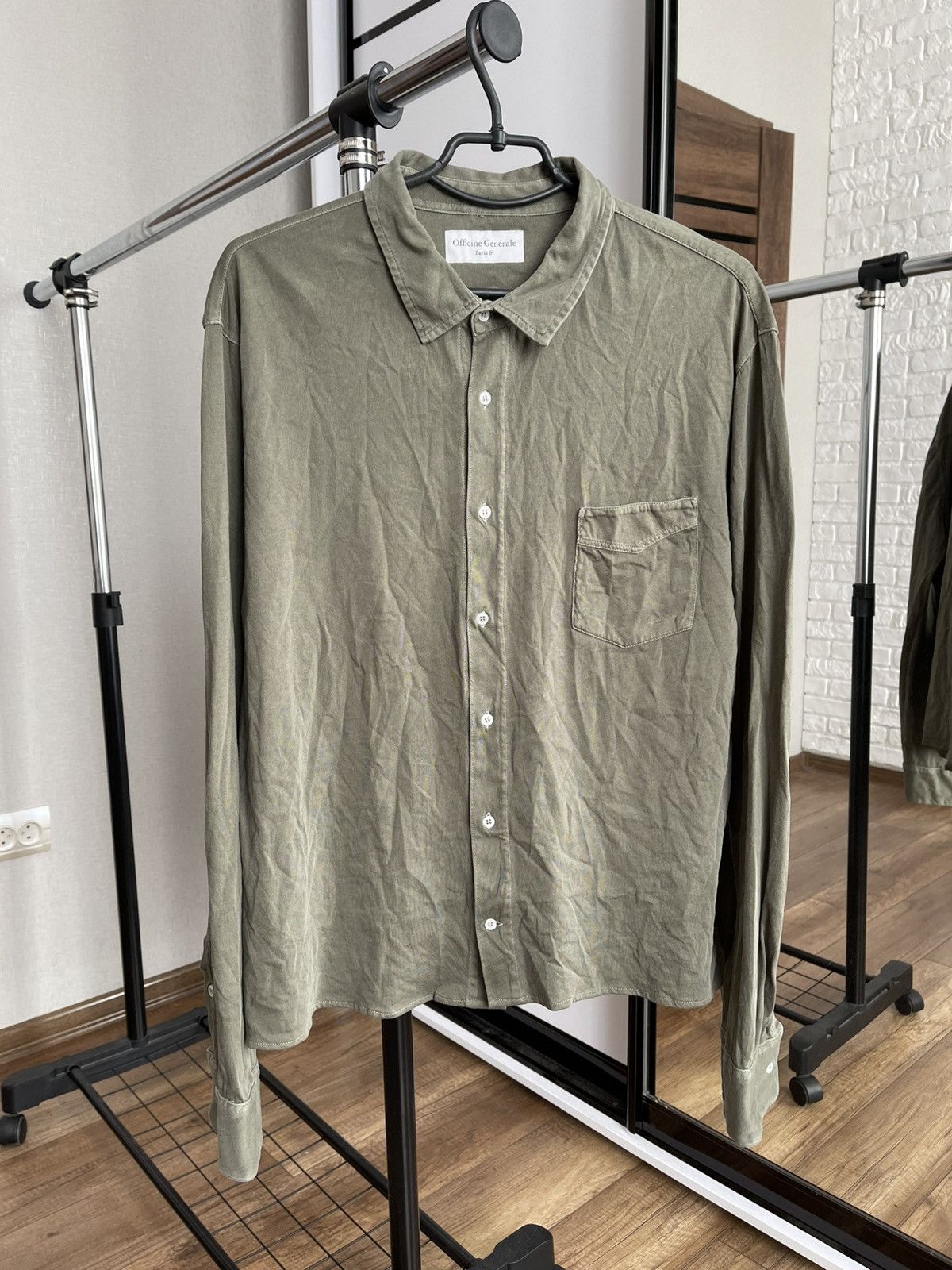 Officine Generale Officine Generale Paris Jersey Shirt Button Up Size US XL / EU 56 / 4 - 3 Thumbnail