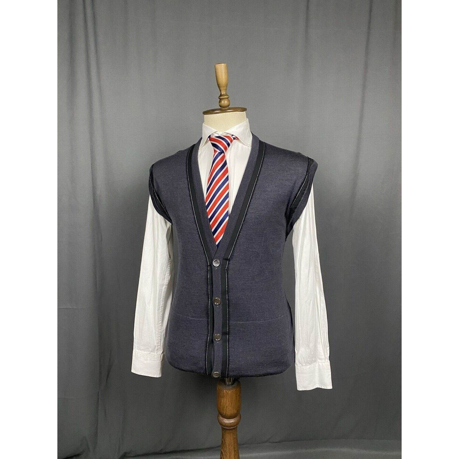 Dior Dior Homme Men's Gray Wool Silk Vest Size M Size US M / EU 48-50 / 2 - 4 Thumbnail