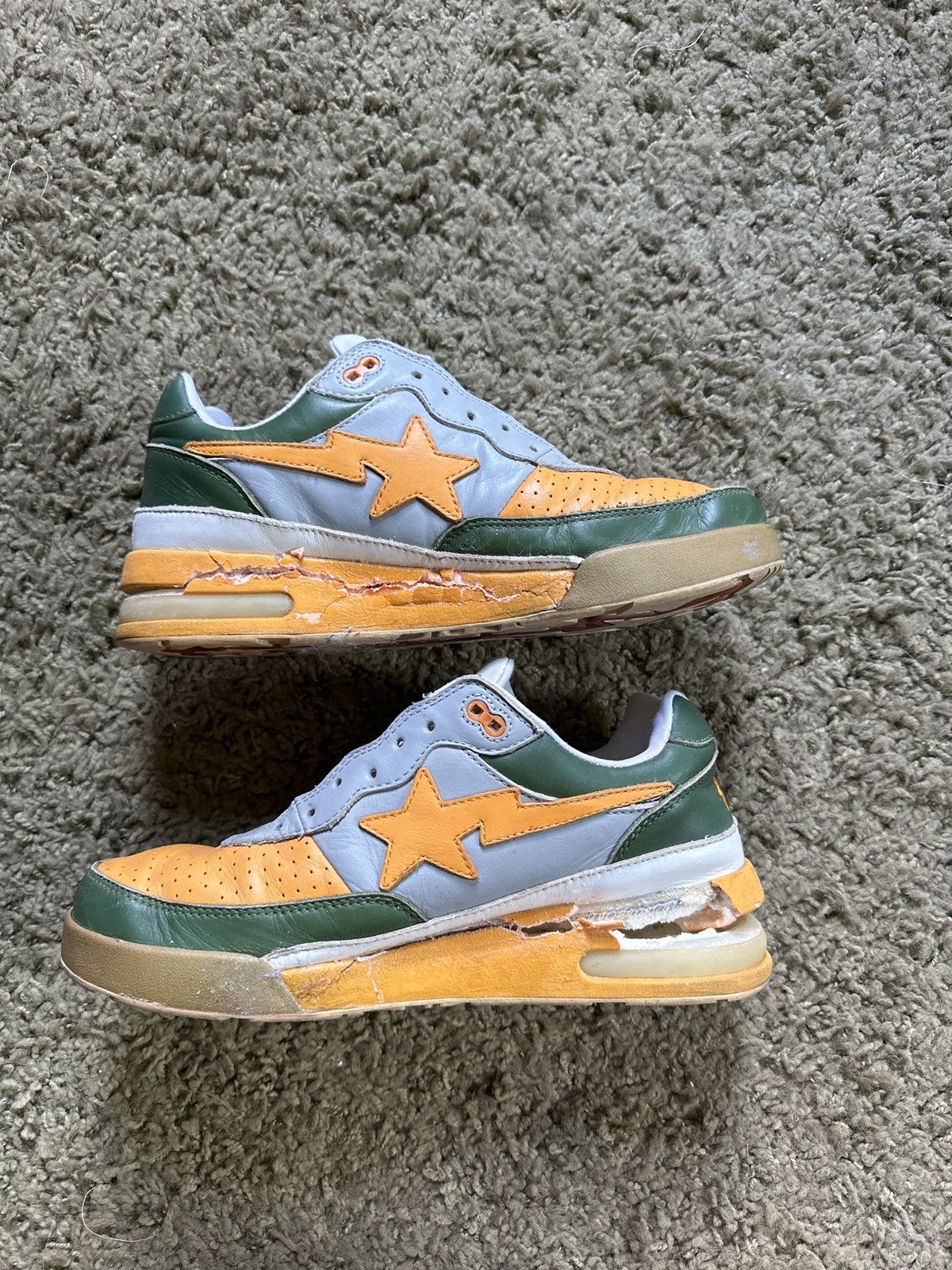 Bape VERY WORN Rare Bapesta READ DESCRIPTION Size US 9.5 / EU 42-43 - 7 Thumbnail