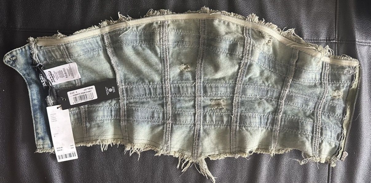 Jaded London Diamanté Denim Corset Size XS / US 0-2 / IT 36-38 - 3 Thumbnail