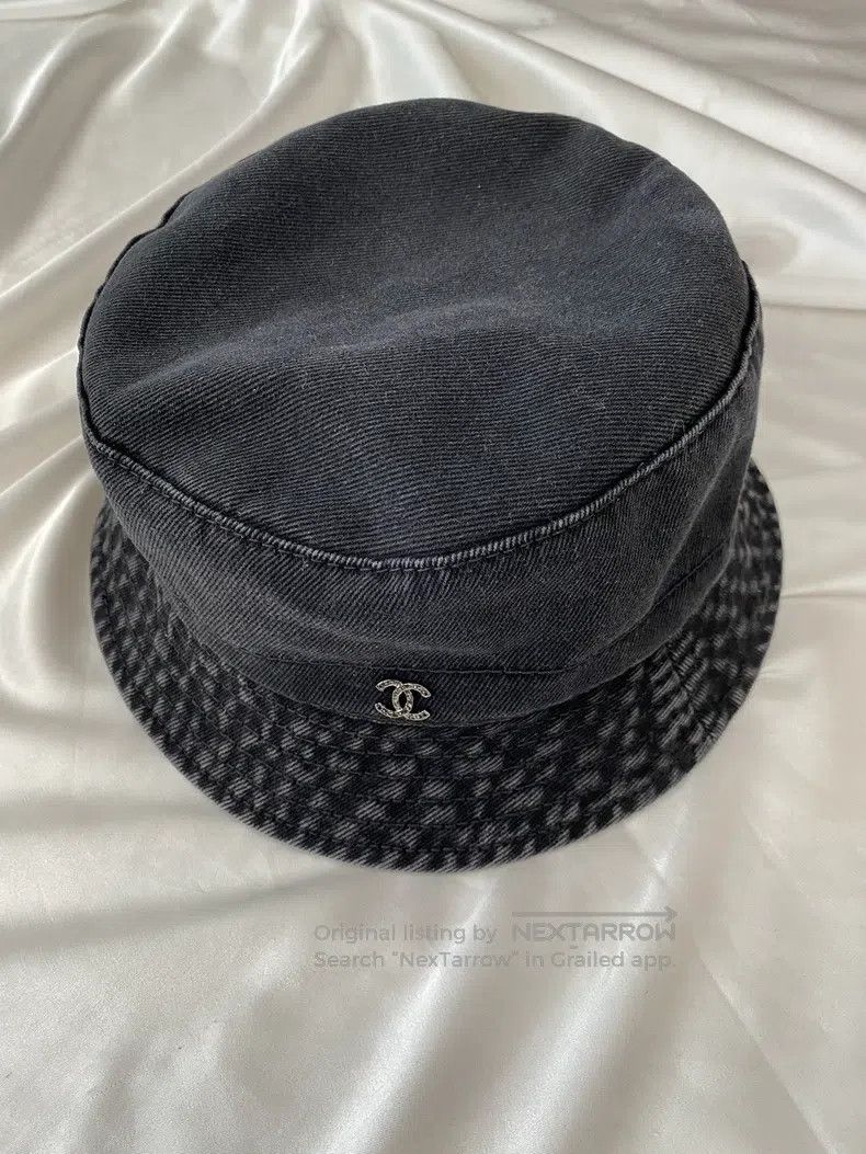 Chanel Chanel SizeL Black denim denim fisherman's hat Size ONE SIZE - 1 Thumbnail