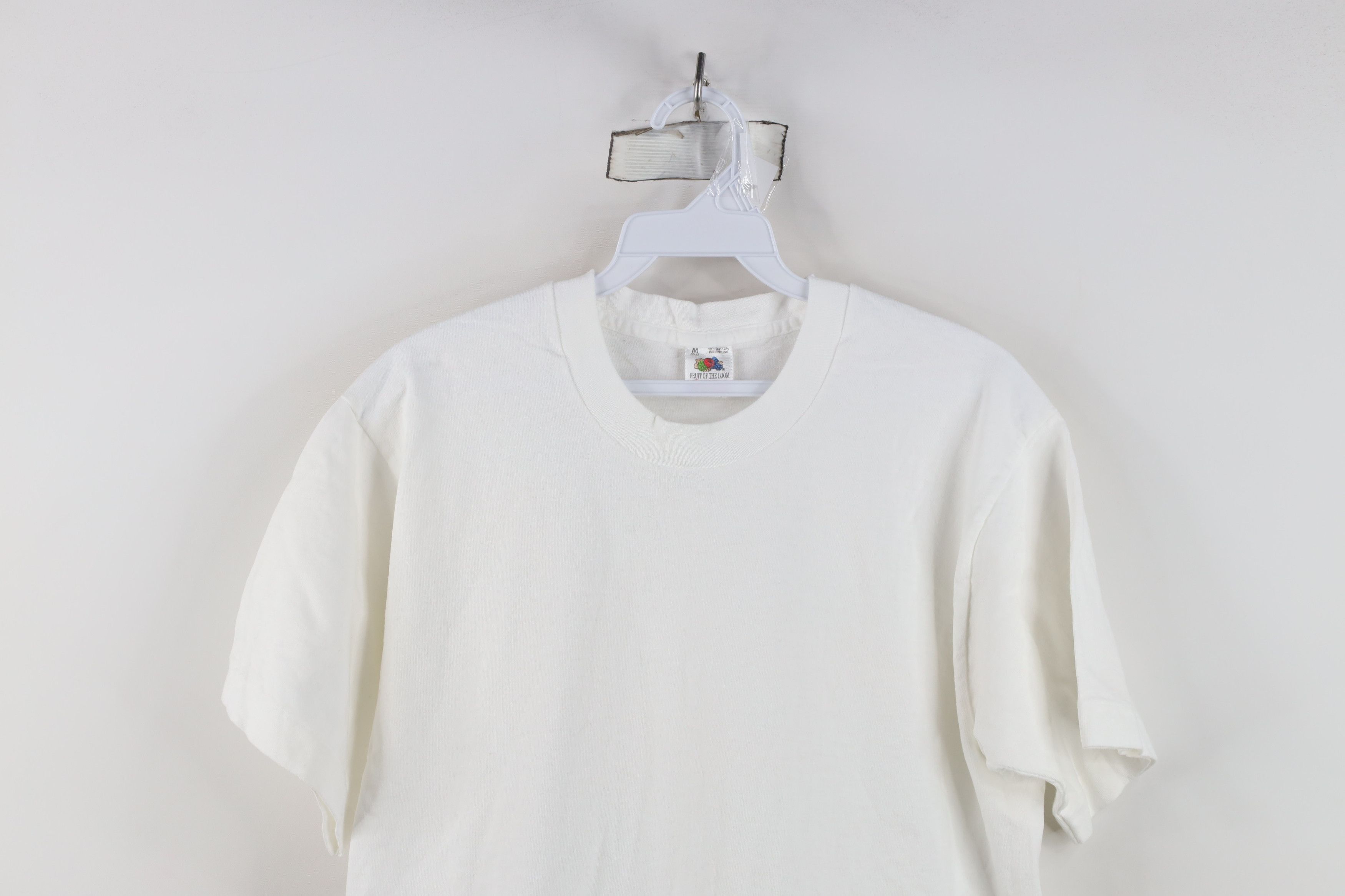 Vintage Vintage 90s Streetwear Heavyweight Cotton T-Shirt White USA Size US M / EU 48-50 / 2 - 2 Thumbnail