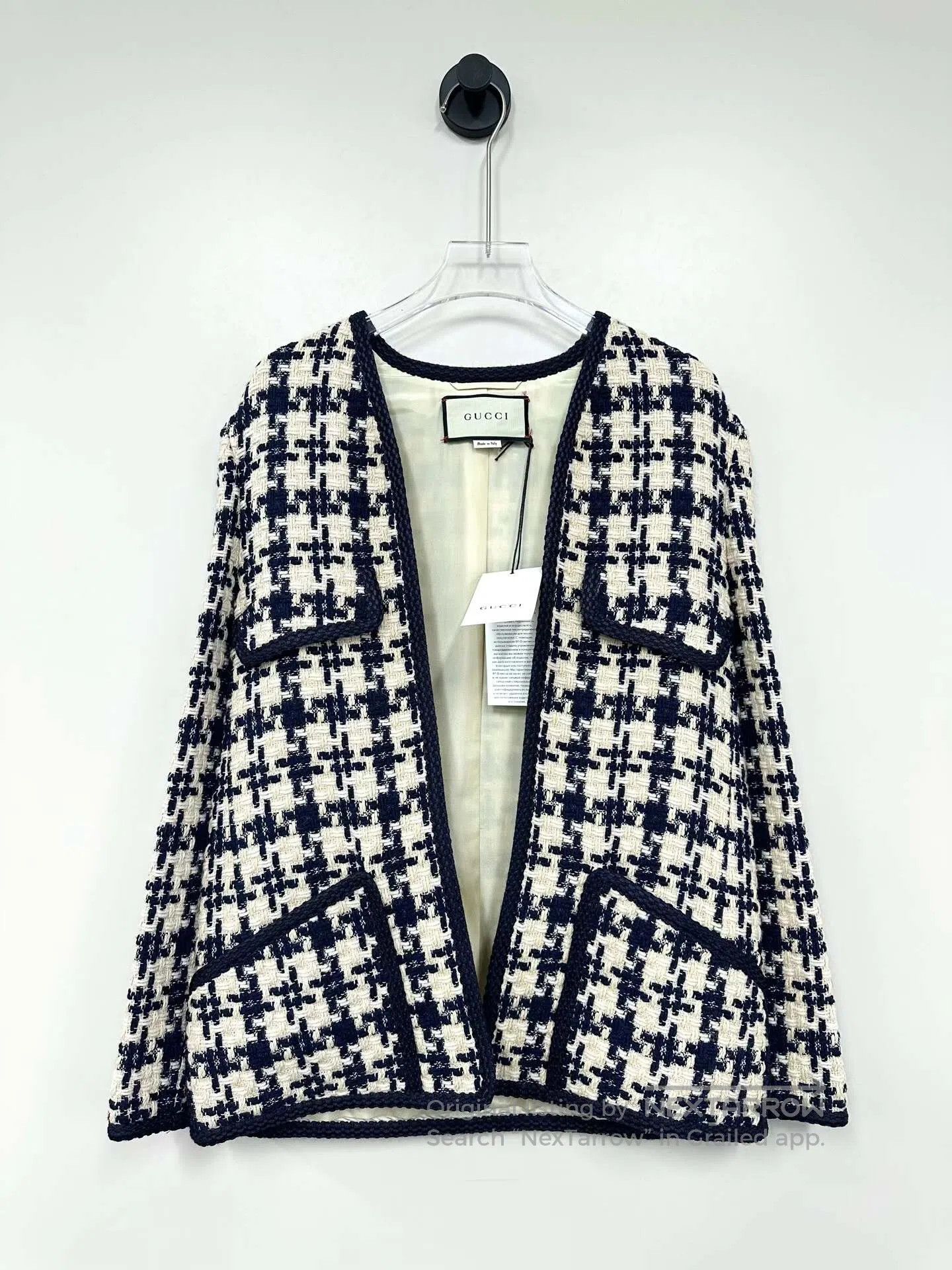Gucci Guicci Black and White Houndstooth Checkered Tweed Knit Ca Size XS / US 0-2 / IT 36-38 - 1 Thumbnail