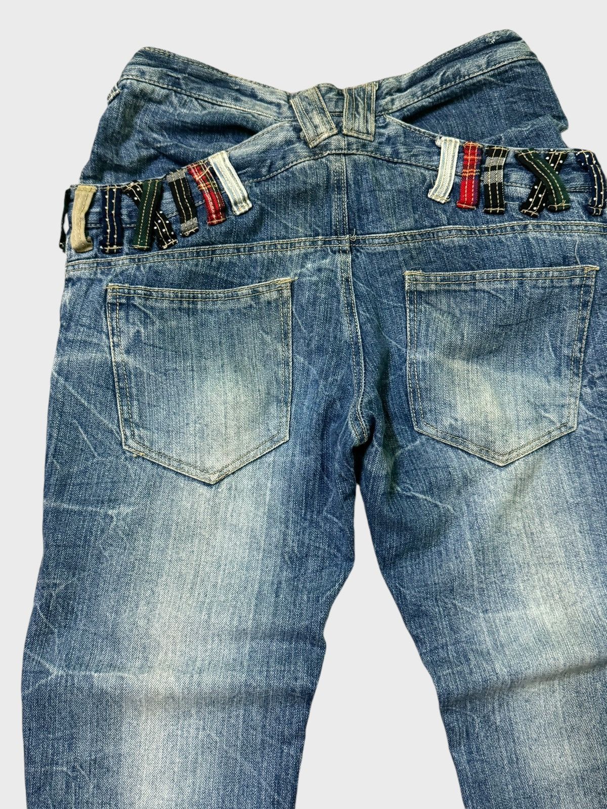 Hysteric Glamour DOUBLE WAIST SUPER RARE DISTRESSED DENIM PANTS Size US 32 / EU 48 - 11 Thumbnail