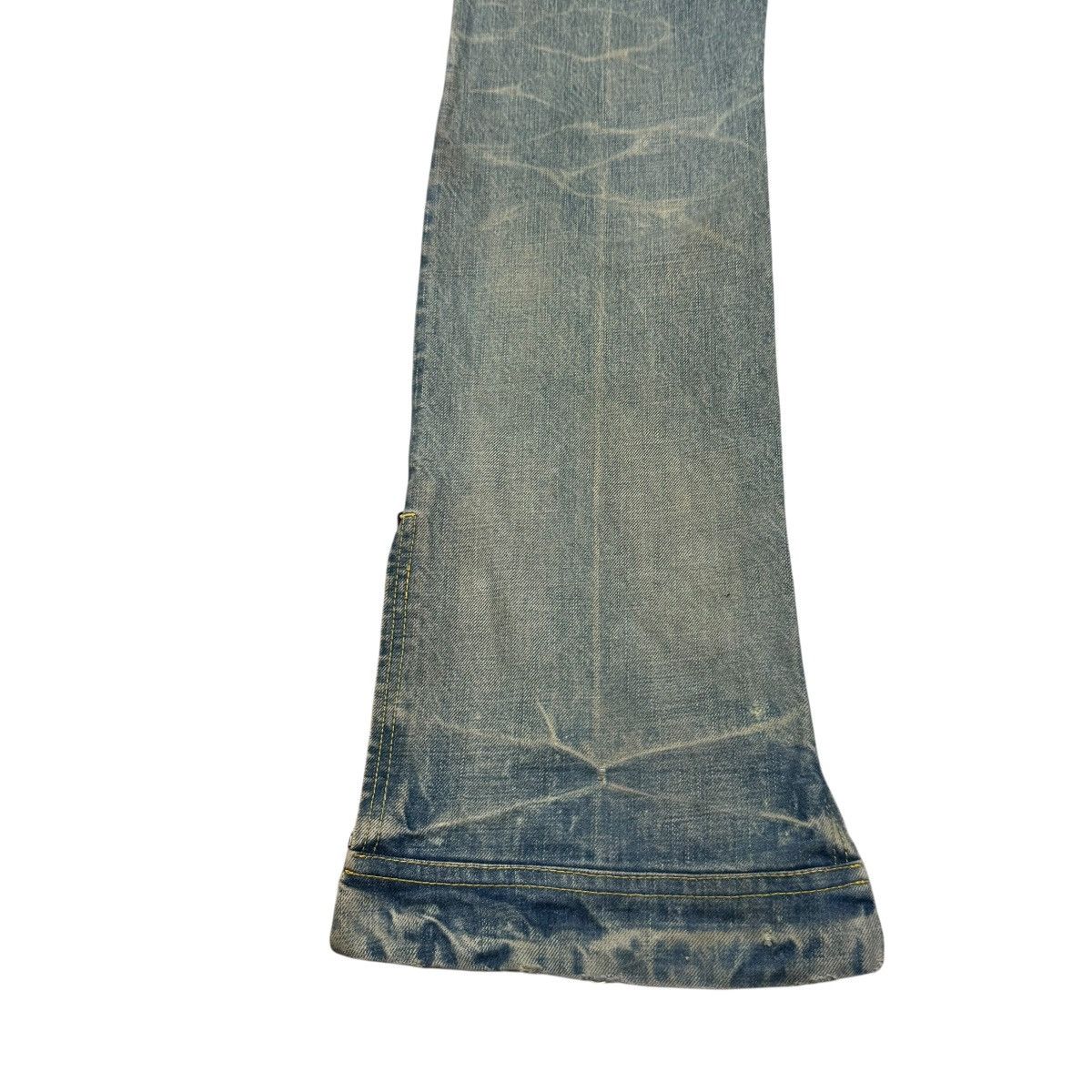 Japanese Brand Rico Mudwash Denim Flare Jeans Distressed Size US 33 - 16 Thumbnail