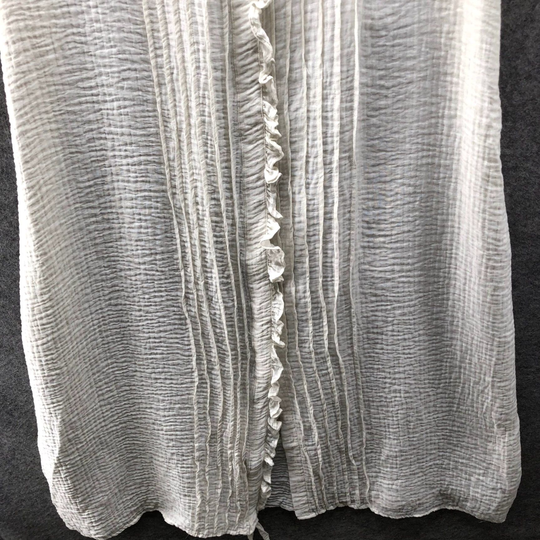 H&M VINTAGE HM Sleeveless Ruffle Midi Shirt Dress XL Ivory Crinkle Lyocell Blend Seersucker Shirt Dress Women XL White Bohemian Peasant 90s? Size XL / US 12-14 / IT 48-50 - 6 Thumbnail