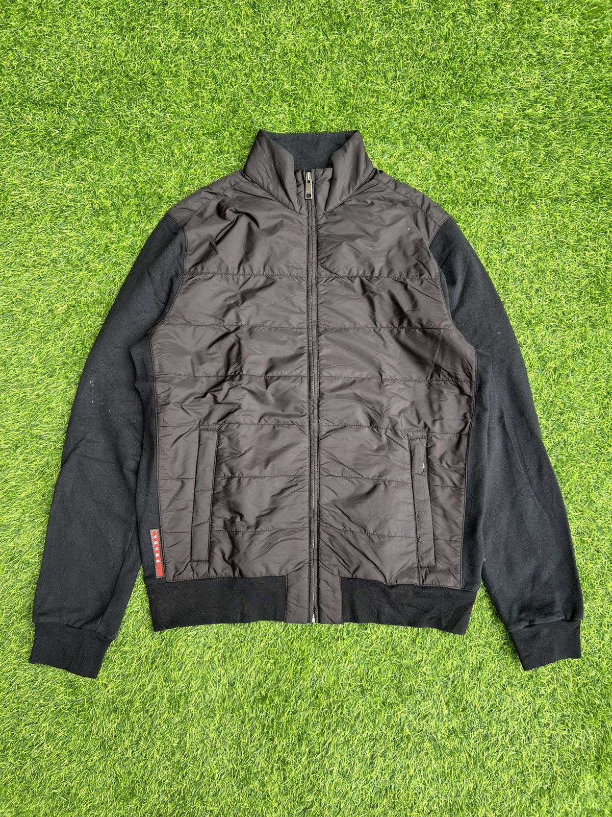 Prada Prada Black Quilted Hybrid Bomber Jacket – Size L Size US L / EU 52-54 / 3 - 1 Thumbnail