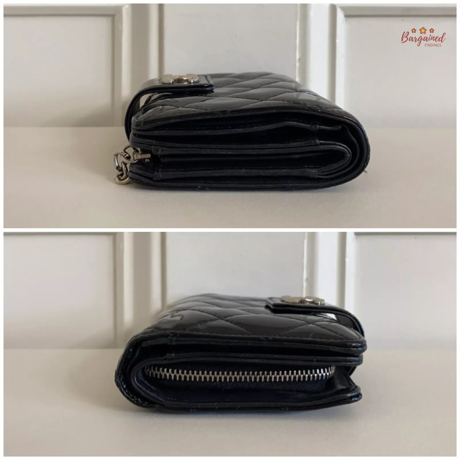 Chanel CHANEL Patent Leather Interlocking CC Logo French Wallet Size ONE SIZE - 6 Thumbnail