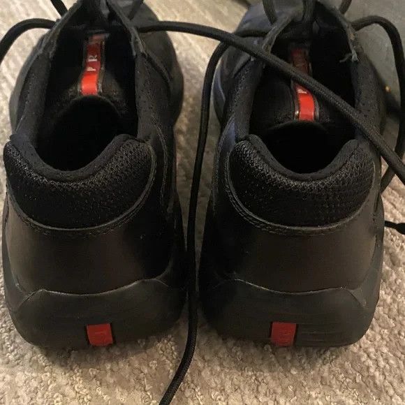 Prada Prada America's Cup Black Red 9 Leather Low Tops Size US 9 / EU 42 - 8 Thumbnail