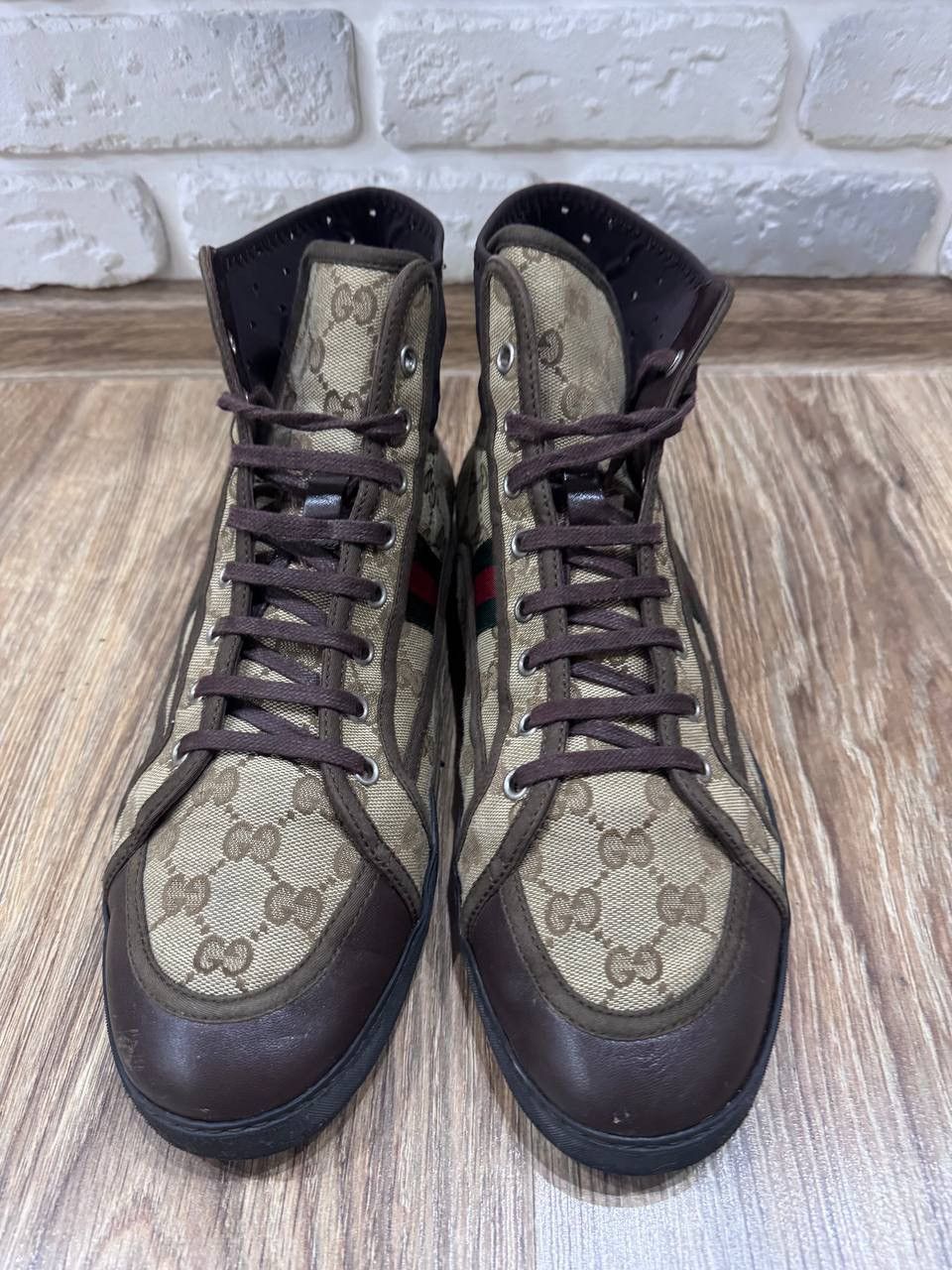 Gucci Gucci California Striped High Top Mens Sneakers Size Size US 10.5 / EU 43-44 - 8 Thumbnail