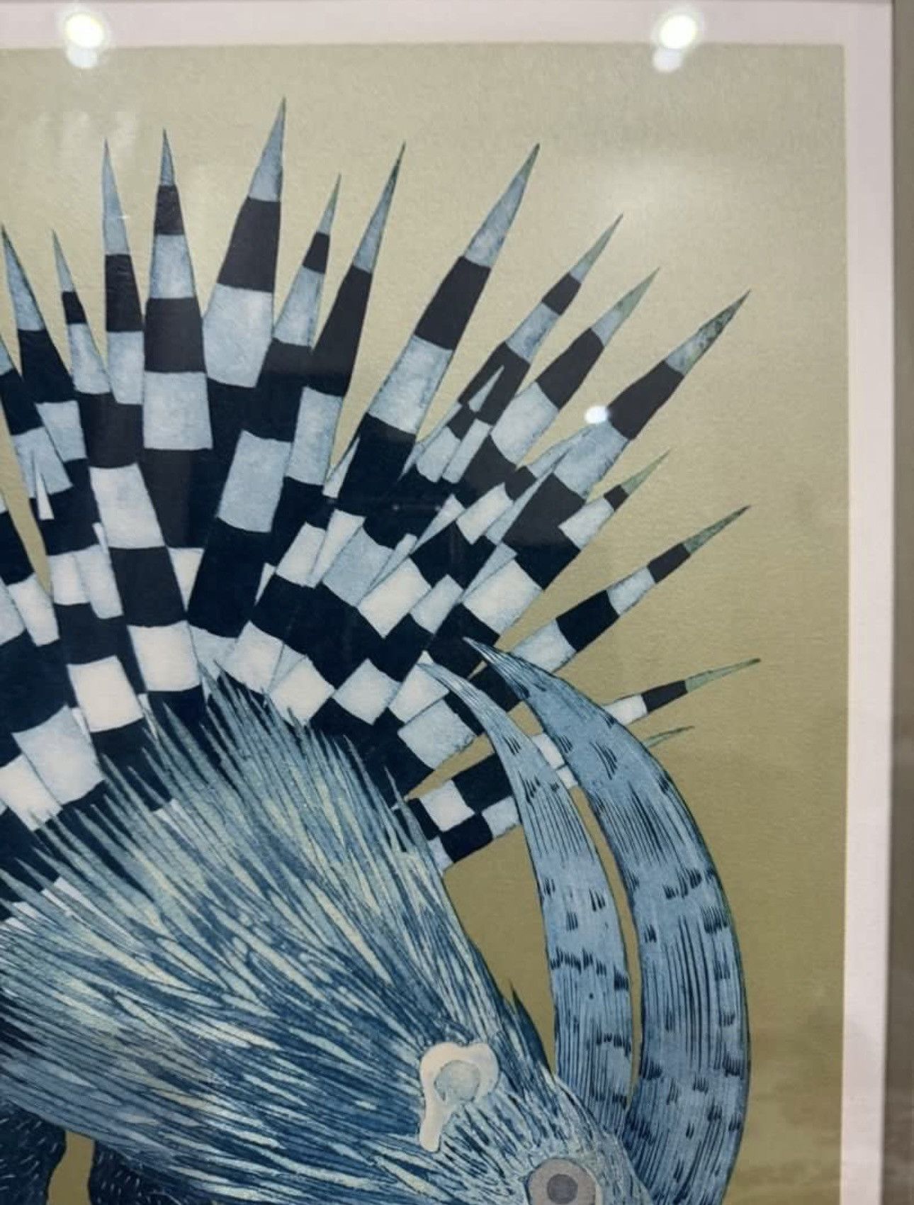 Vintage JUNJI KAWASHIMA 1990s PORCUPINE PAINTING 29/200 Size ONE SIZE - 7 Thumbnail