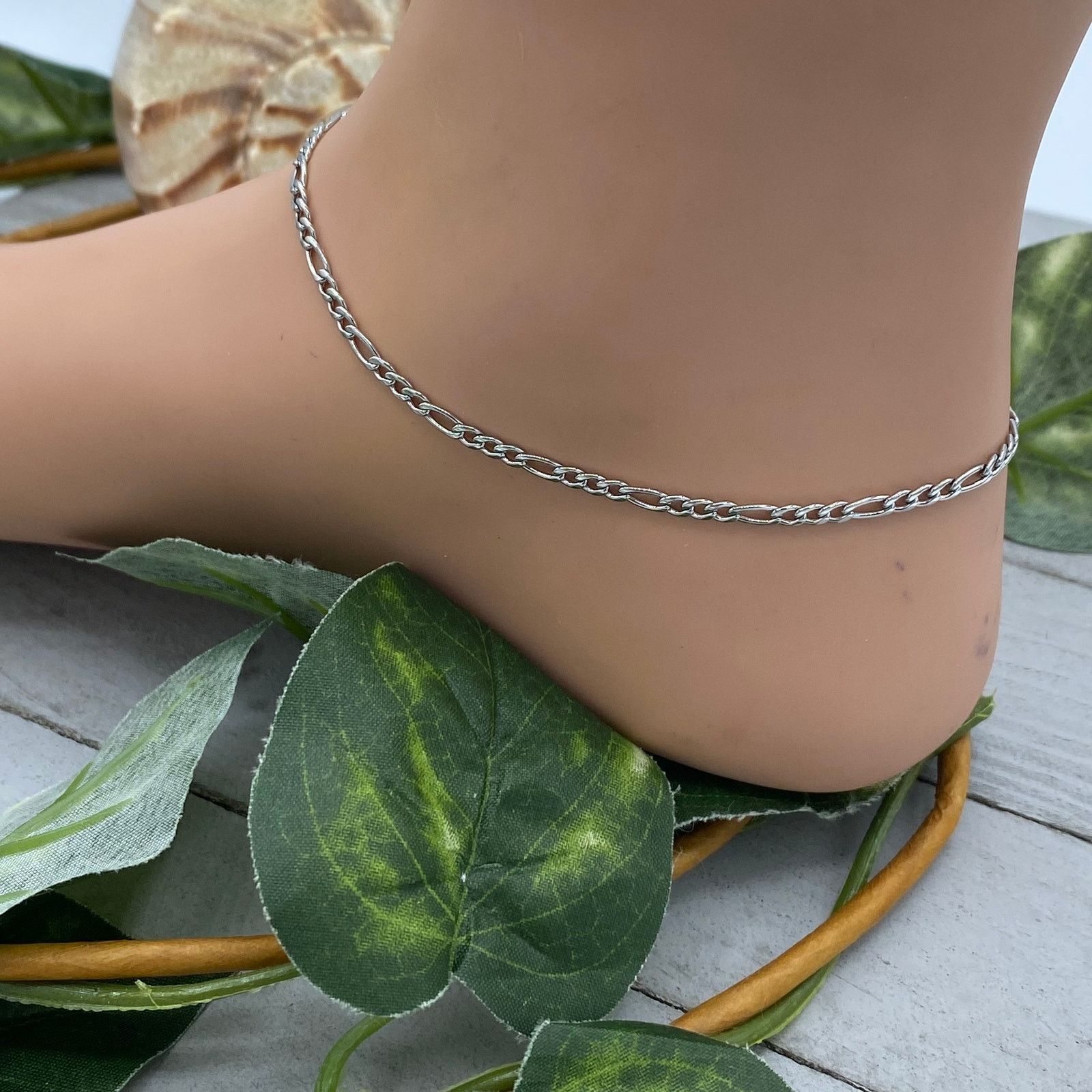 The Unbranded Brand Stainless Steel 3 mm Figaro Anklet Size ONE SIZE - 1 Thumbnail