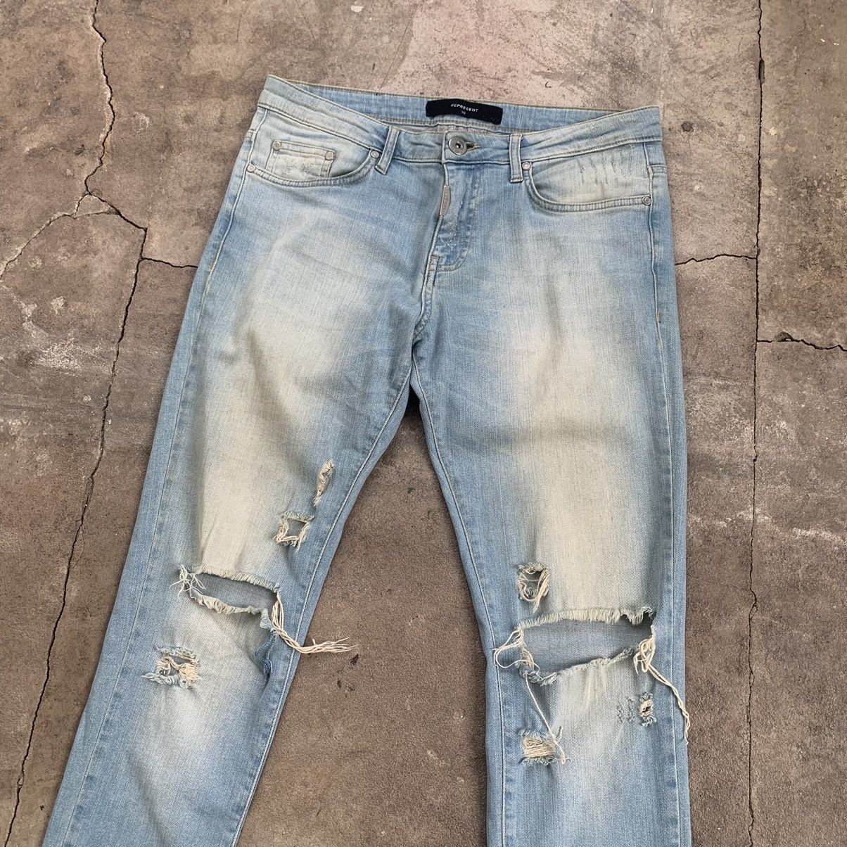 Represent Clo. Represent Knee Destroyer denim indigo jeans pants Size US 30 / EU 46 - 2 Thumbnail
