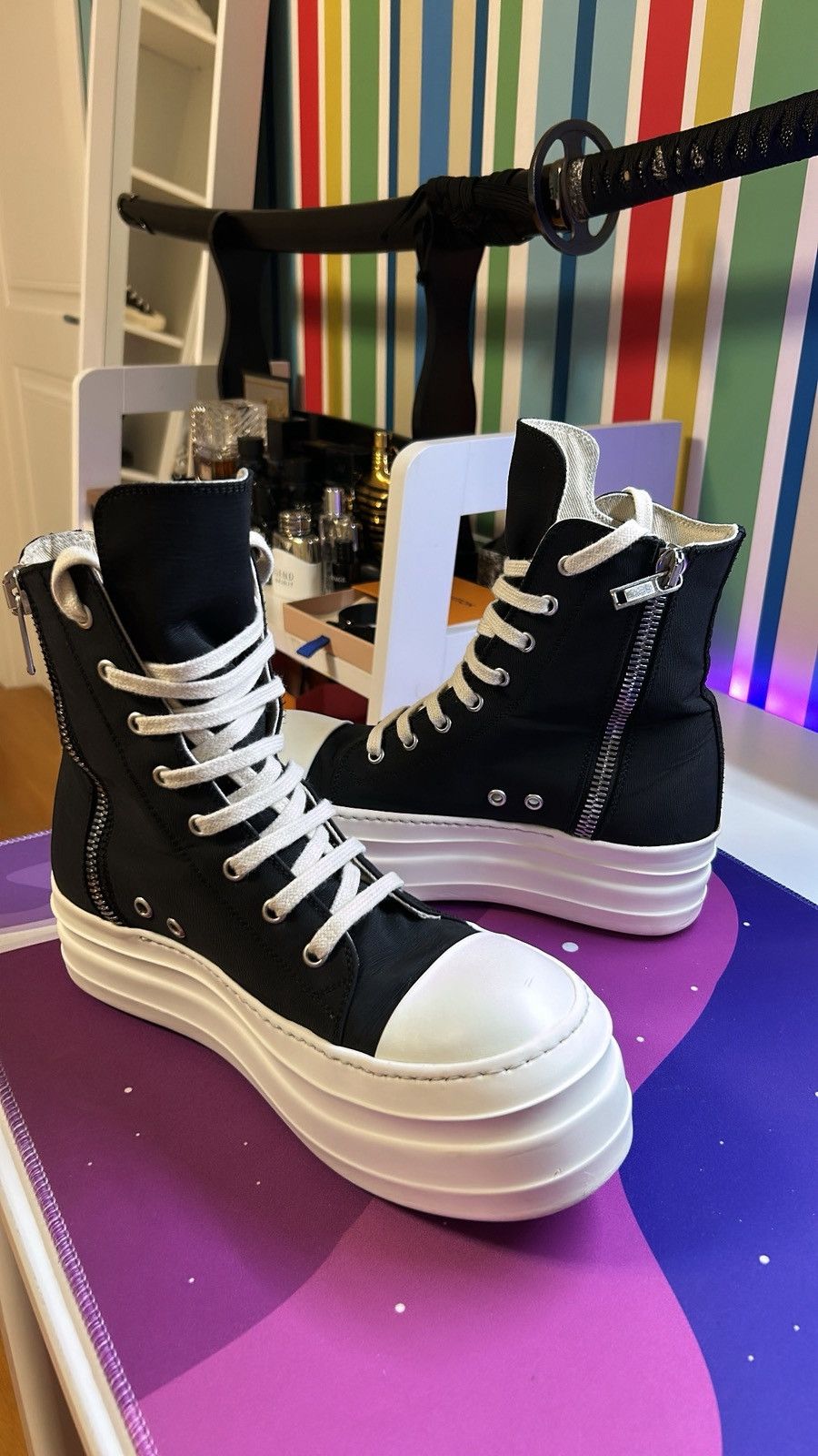 Rick Owens Drkshdw Rick Owens DRKSHDW Ramones Double Bumper Size US 6 / EU 39 - 3 Thumbnail