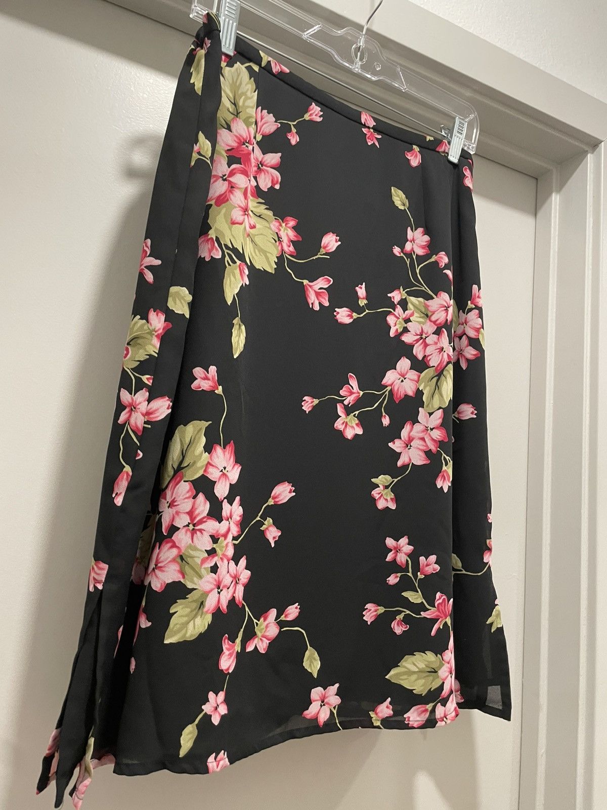 Vintage VTG 90s Y2K First Issue Liz Claiborne Black & Pink Skirt Size 34" / US 12 / IT 48 - 2 Thumbnail