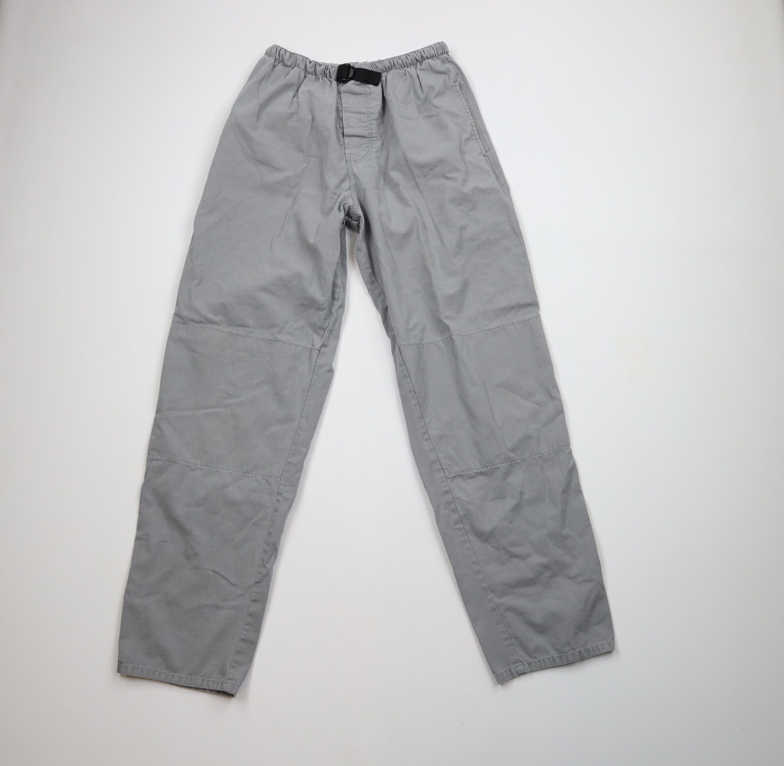 Vintage Vintage 90s Streetwear Double Knee Belted Pants Gray USA Size US 34 / EU 50 - 1 Thumbnail