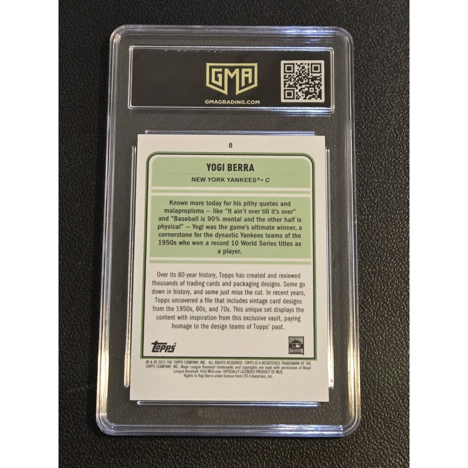 Other 2023 Topps Brooklyn Collection Yogi Berra Chartreuse GMA 9 Size ONE SIZE - 2 Thumbnail